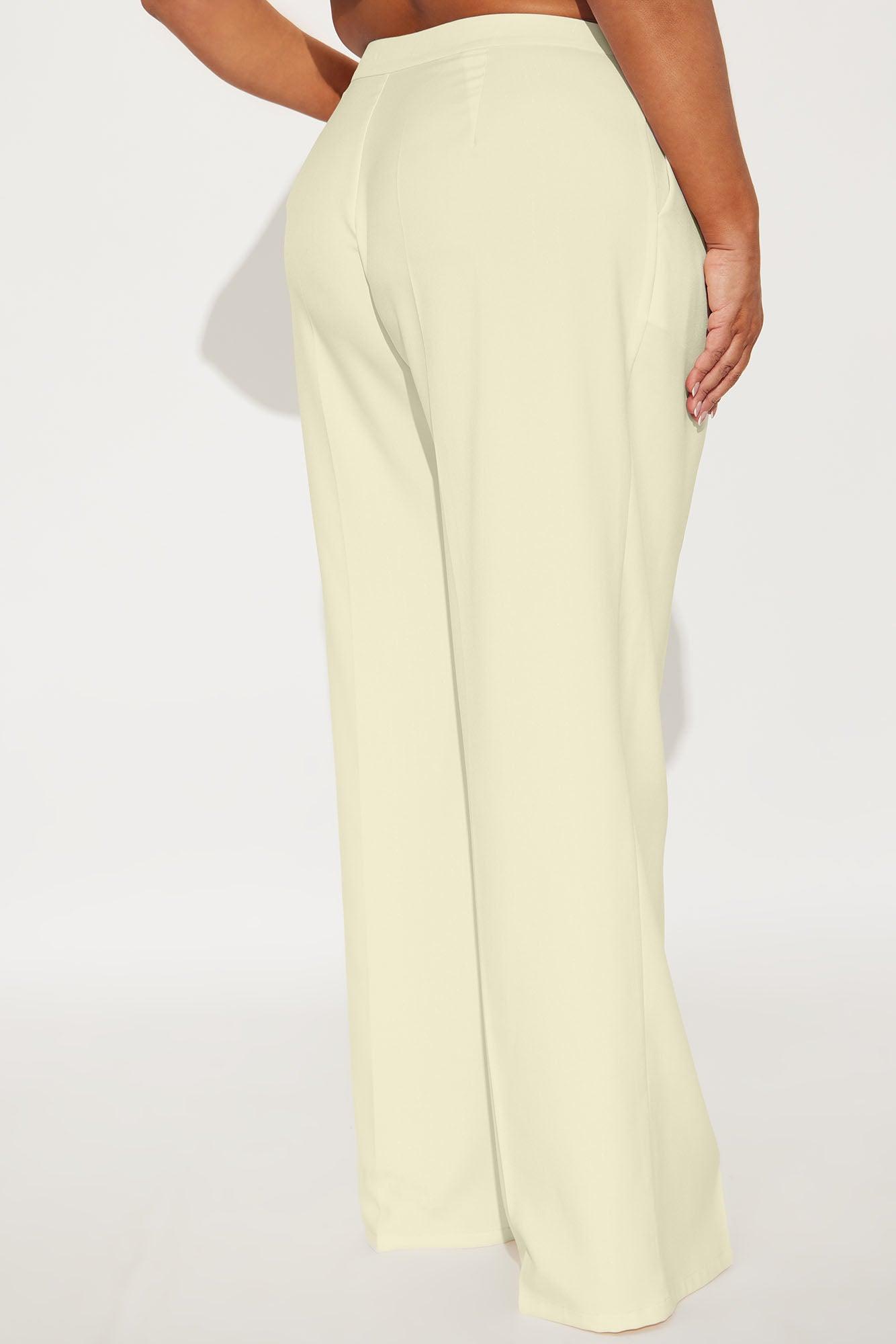 Halley Wide Leg Trouser - Cream Product Image