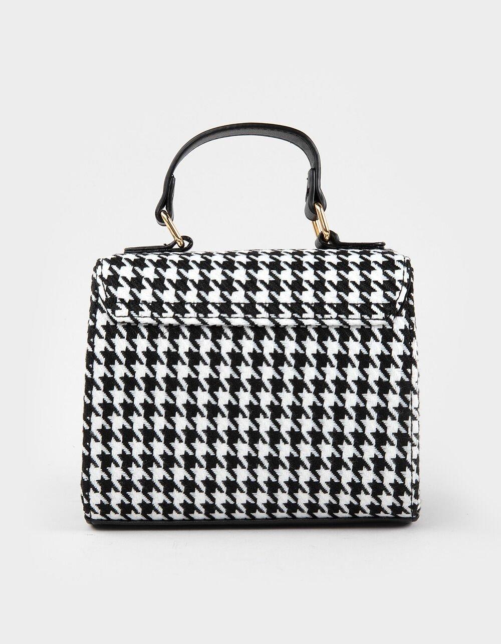 Houndstooth Swing Womens Crossbody Bag - BLACK/WHITE Product Image