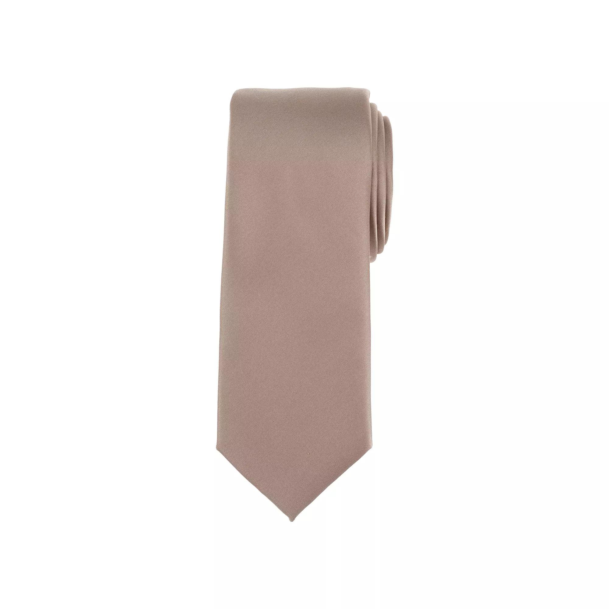 Men's Bespoke Solid Sateen Slim Tie, Ivory Sateen Product Image