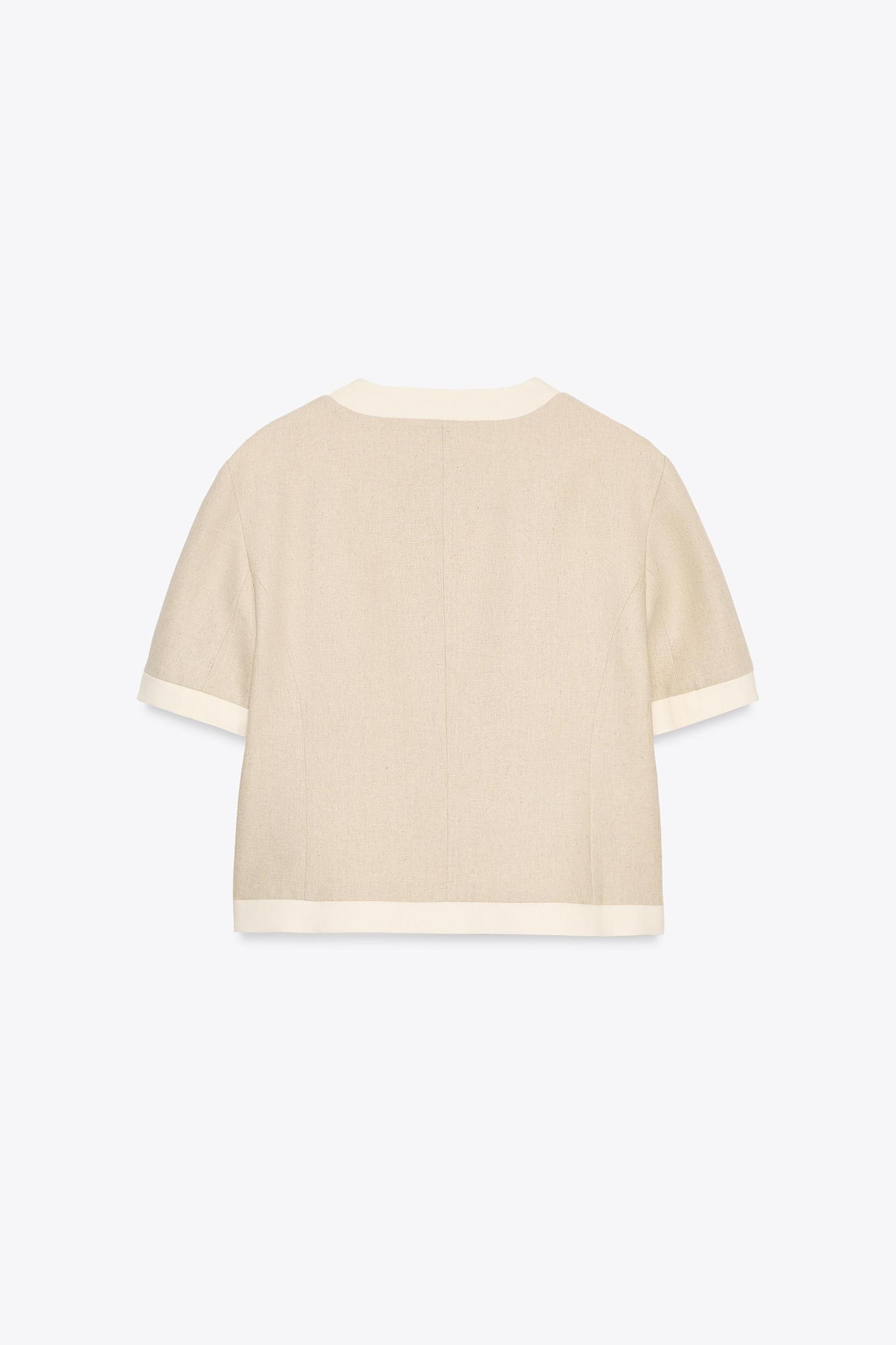 SHORT SLEEVE BLAZER WITH LINEN Product Image