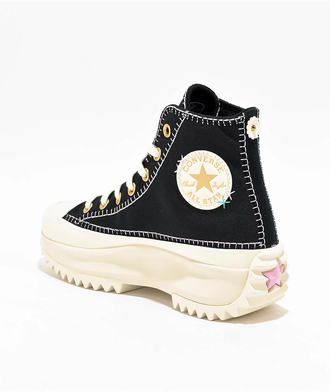 Converse Run Star Hike Platform Crafted Stitching Black High Top Shoes Product Image