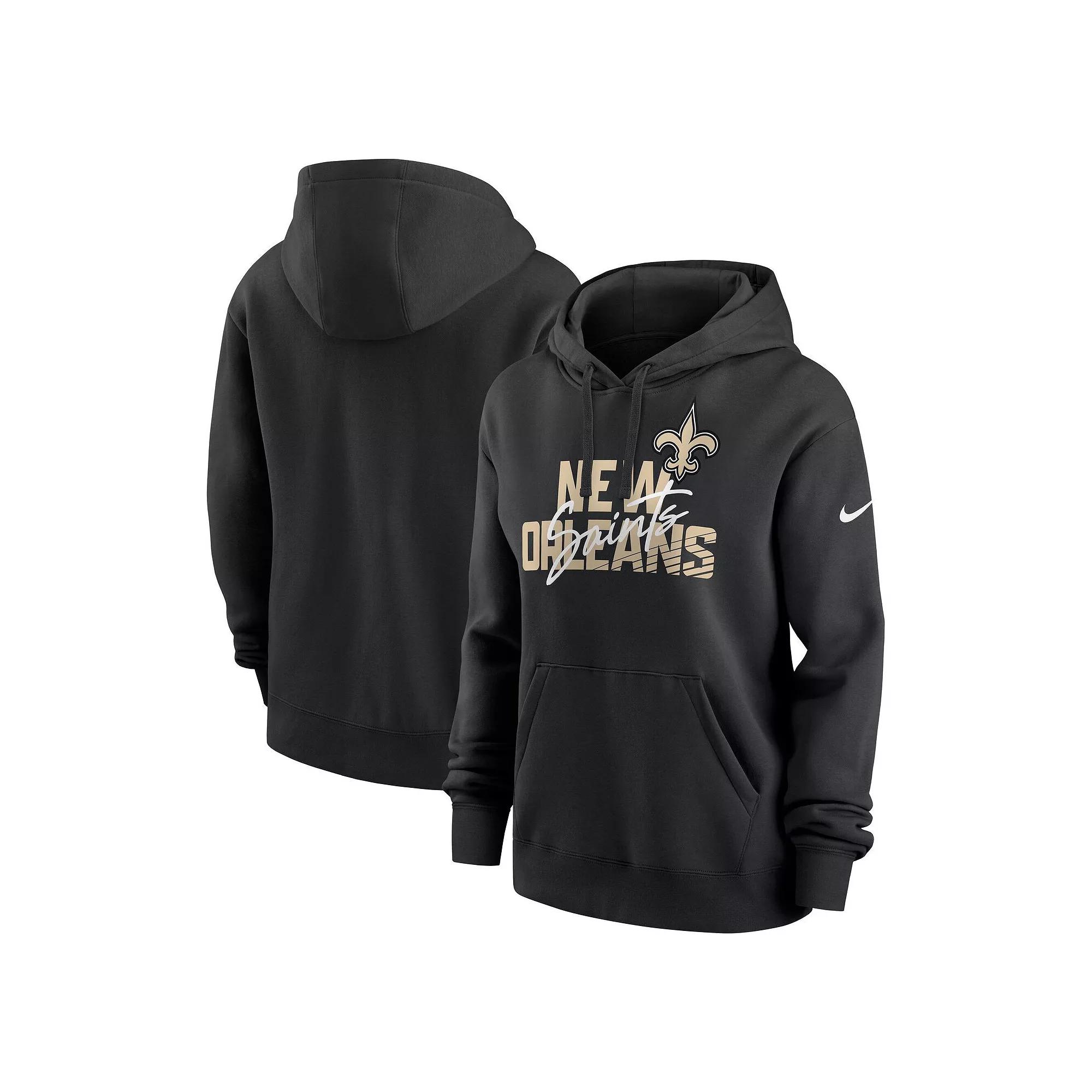 Women's Nike Black New Orleans Saints Wordmark Club Fleece Pullover Hoodie, Size: XL Product Image