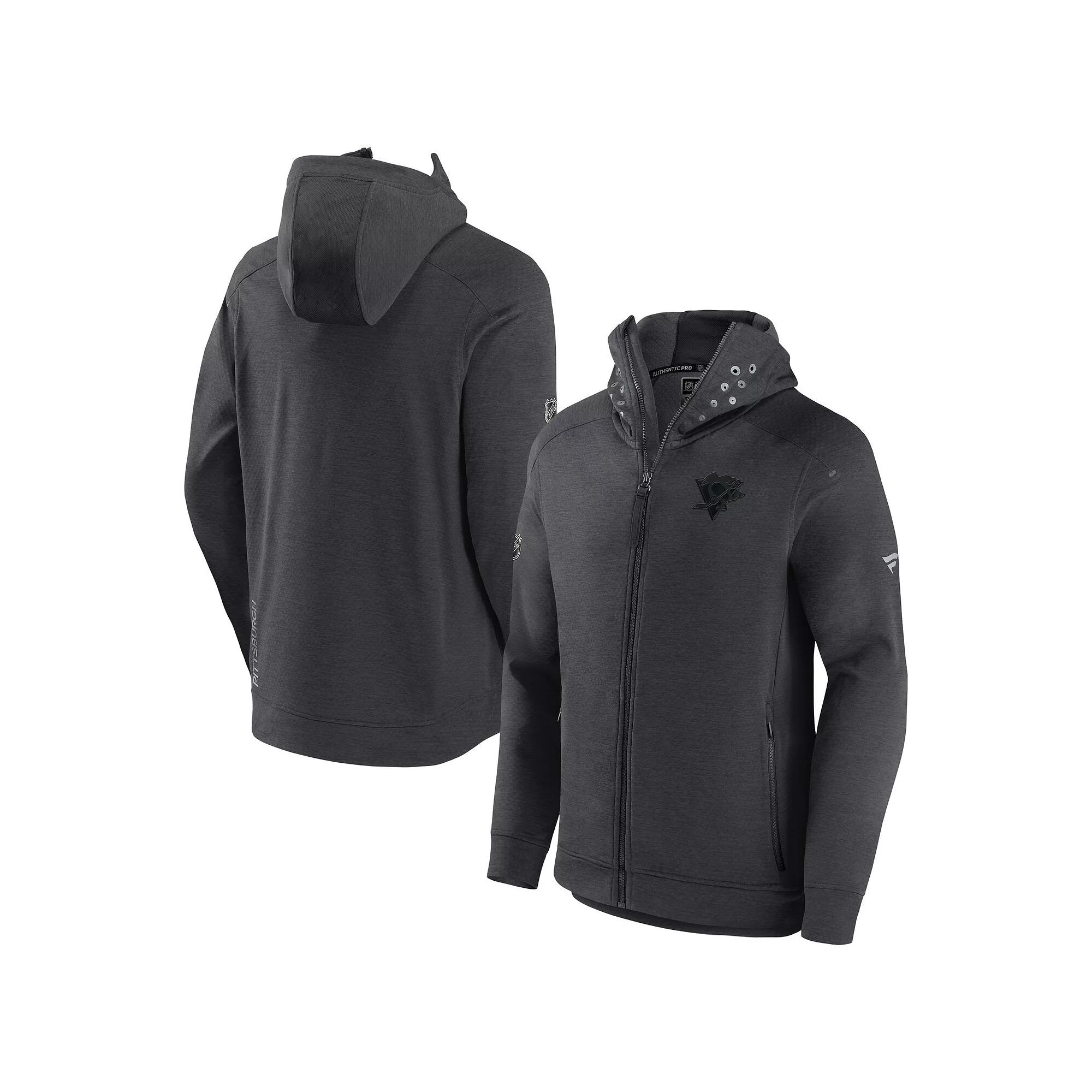 Men's Fanatics Branded Heather Navy Nashville Predators Authentic Pro Road Tech Full-Zip Hoodie Jacket,  Product Image