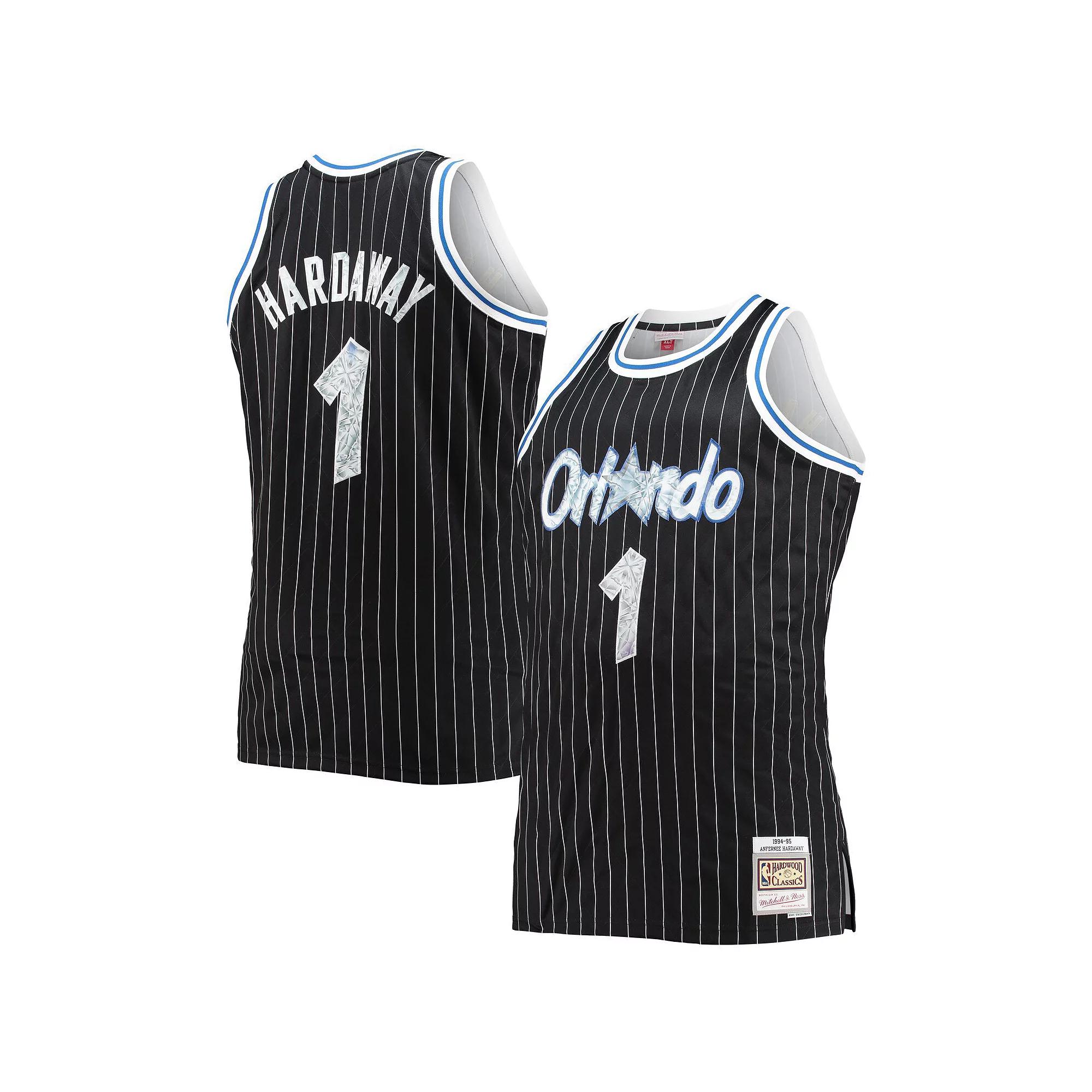 Men's Mitchell & Ness Penny Hardaway Black Orlando Magic Big & Tall 1994-95 NBA 75th Anniversary Diamond Swingman Jersey, Size: 5XB, Mag Black Product Image