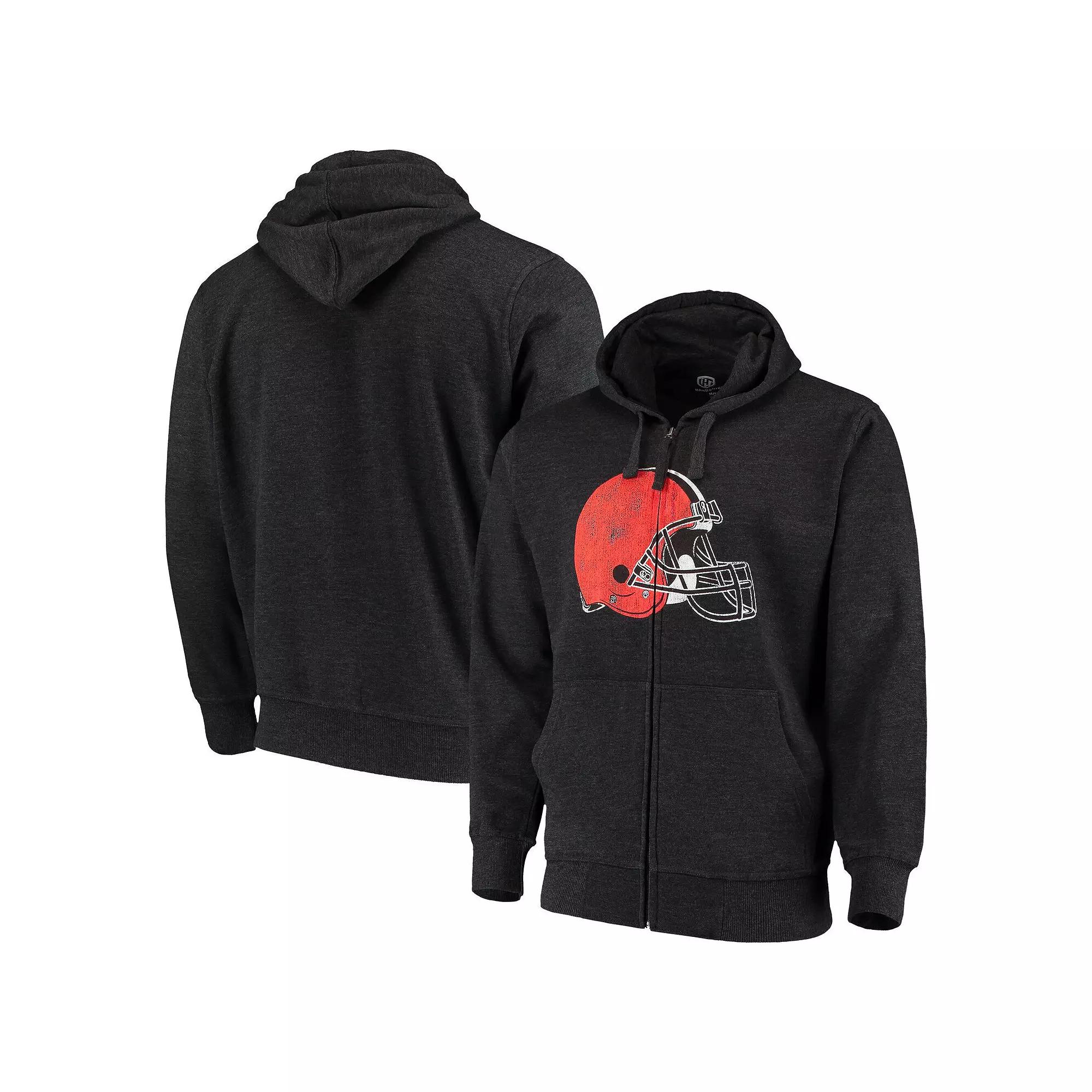 Men's G-III Sports by Carl Banks Charcoal Cleveland Browns Primary Logo Full-Zip Hoodie, Size: Medium Product Image