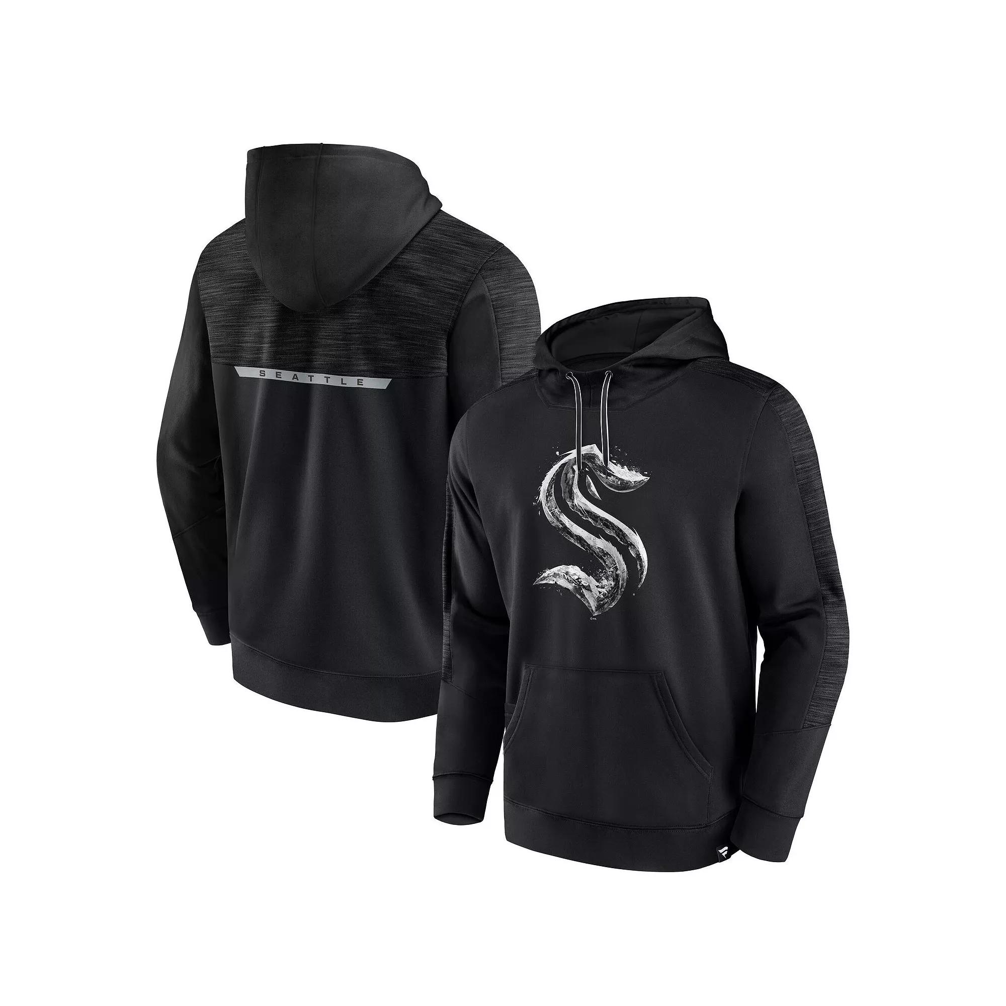 Men's Fanatics Black Seattle Kraken Iced Out Pullover Hoodie, Size: Medium, Krk Black Product Image