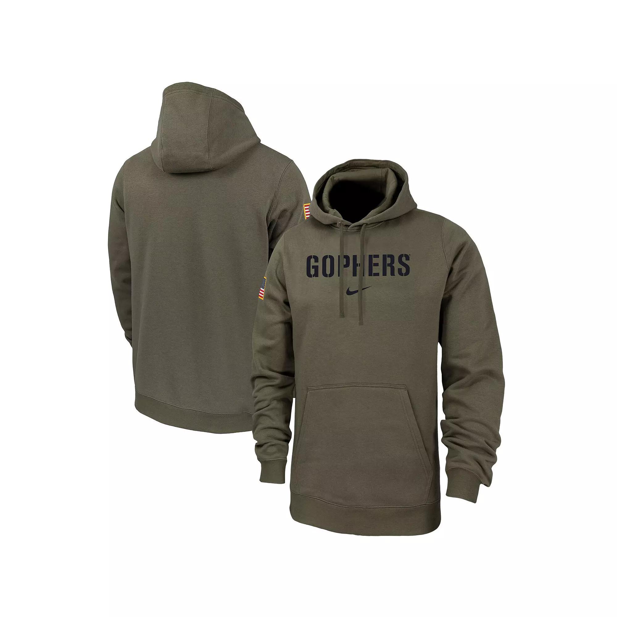 Men's Nike Olive Minnesota Golden Gophers Military Pack Club Fleece Pullover Hoodie, Size: Medium, Team Product Image