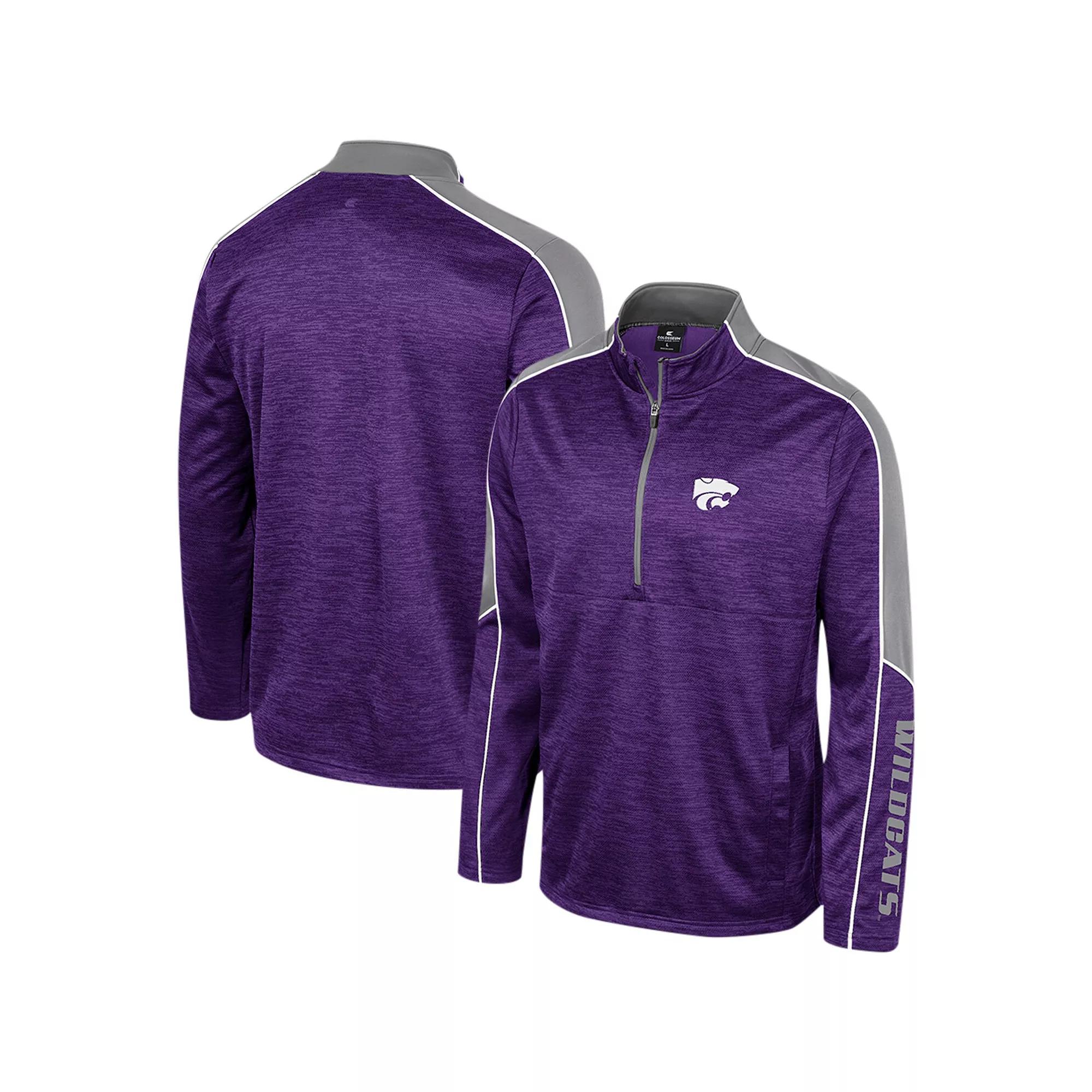 Men's Colosseum Purple Kansas State Wildcats Marled Half-Zip Jacket,  Product Image
