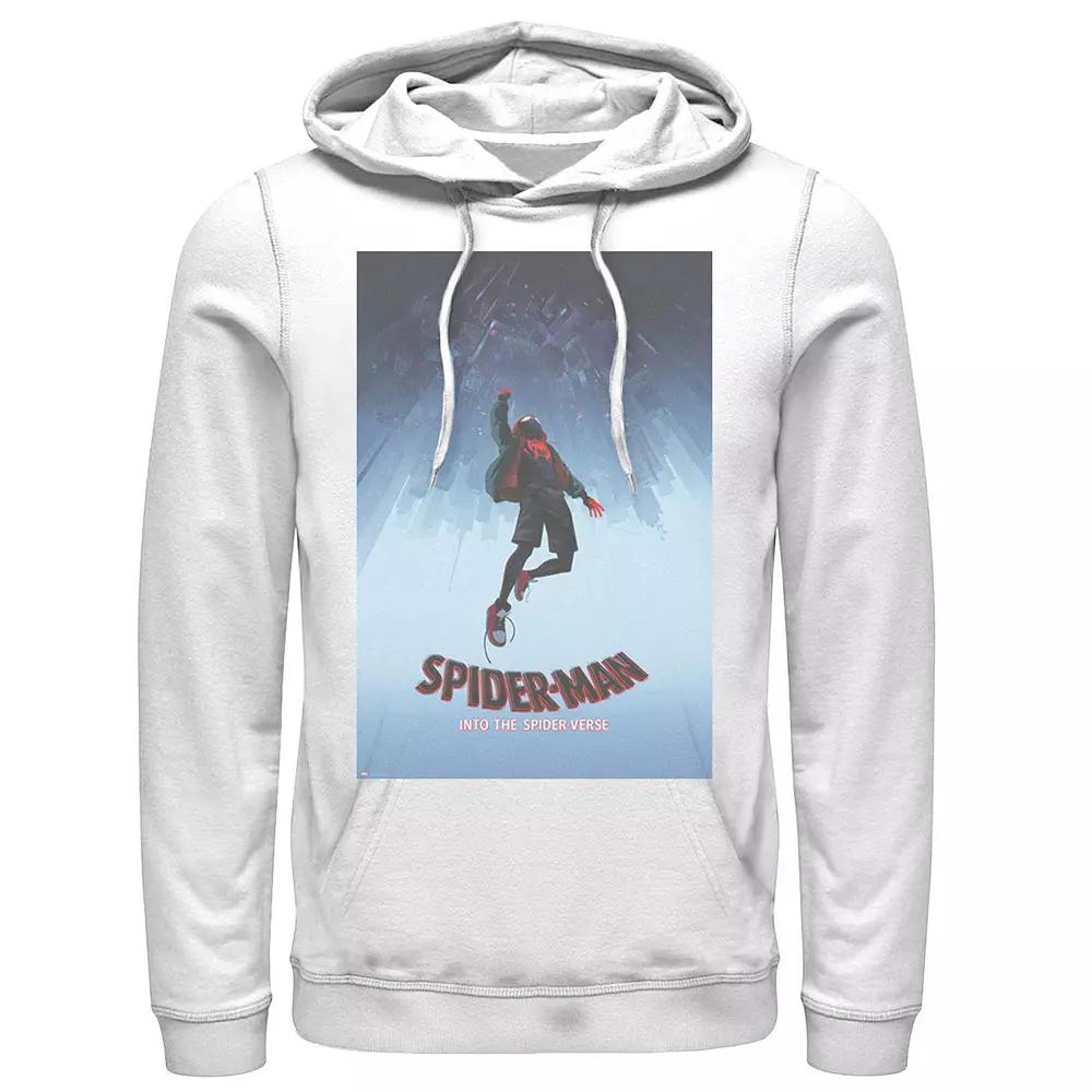 Men's Marvel Spiderverse Upside Down City Poster Graphic Hoodie,  Product Image