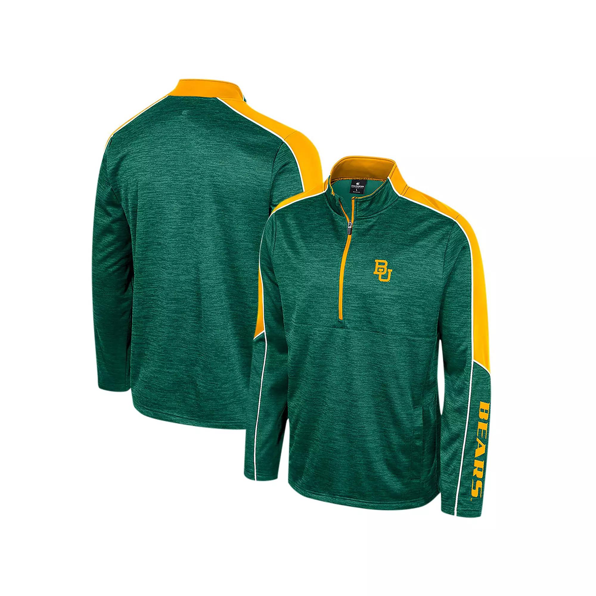 Men's Colosseum Green Baylor Bears Marled Half-Zip Jacket,  Product Image