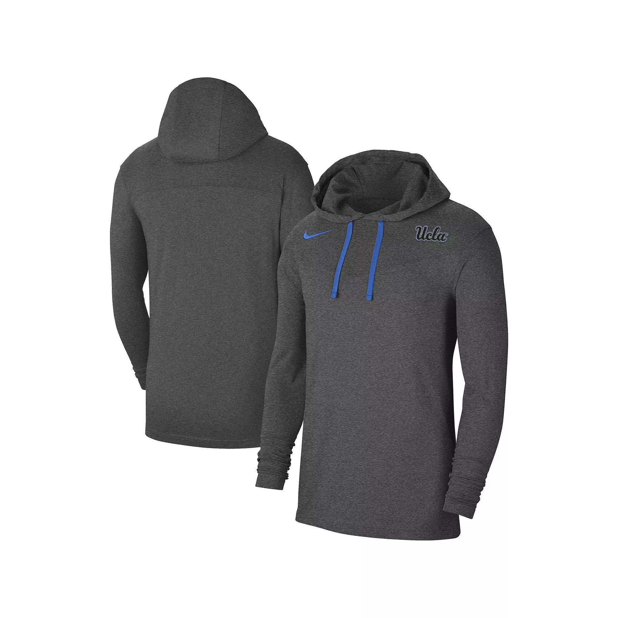Men's Nike Heathered Charcoal UCLA Bruins Off-Field Performance Long Sleeve Hoodie T-Shirt, Size: 2XL Product Image