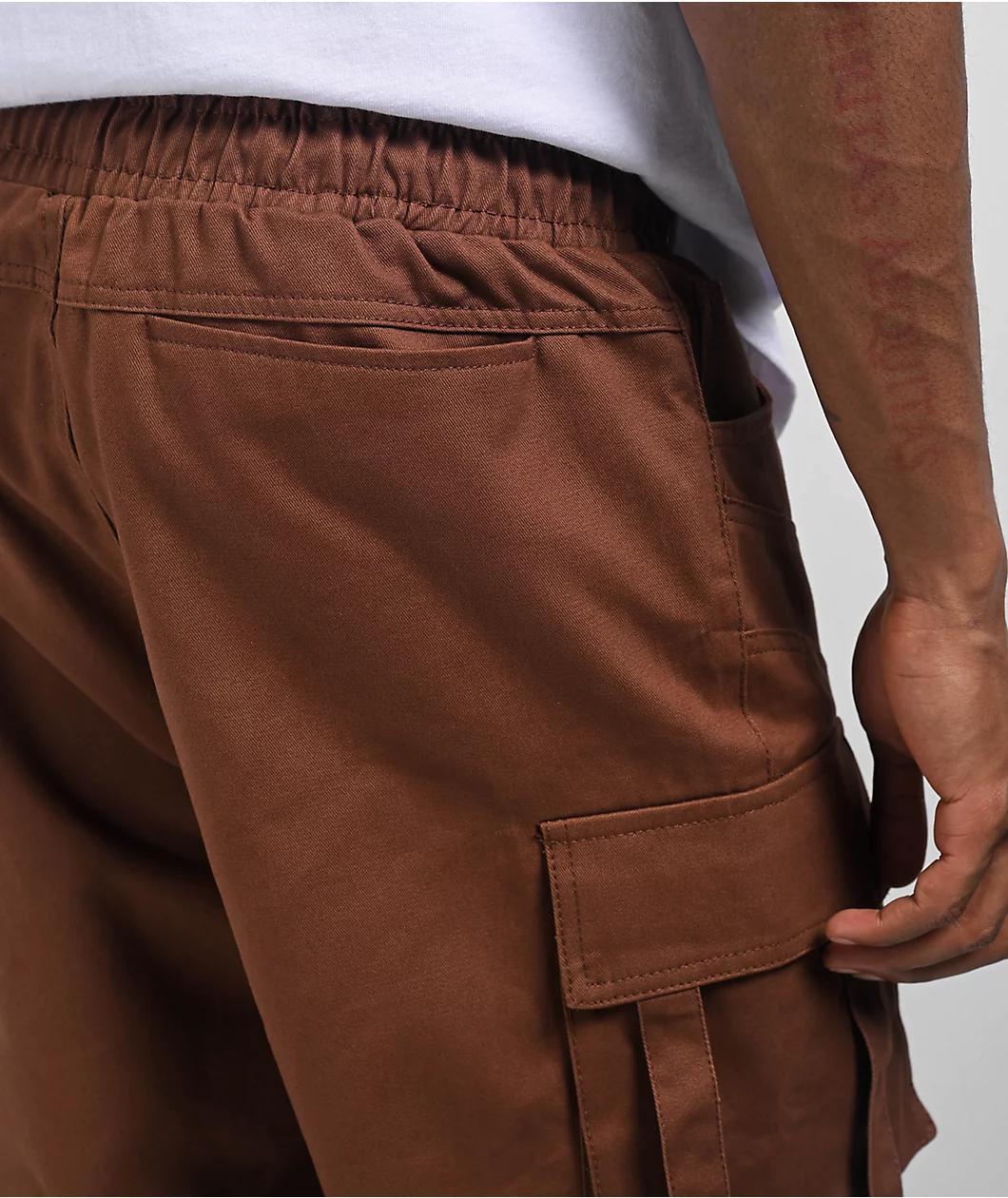 American Stitch Brown Wide Cargo Pants Product Image