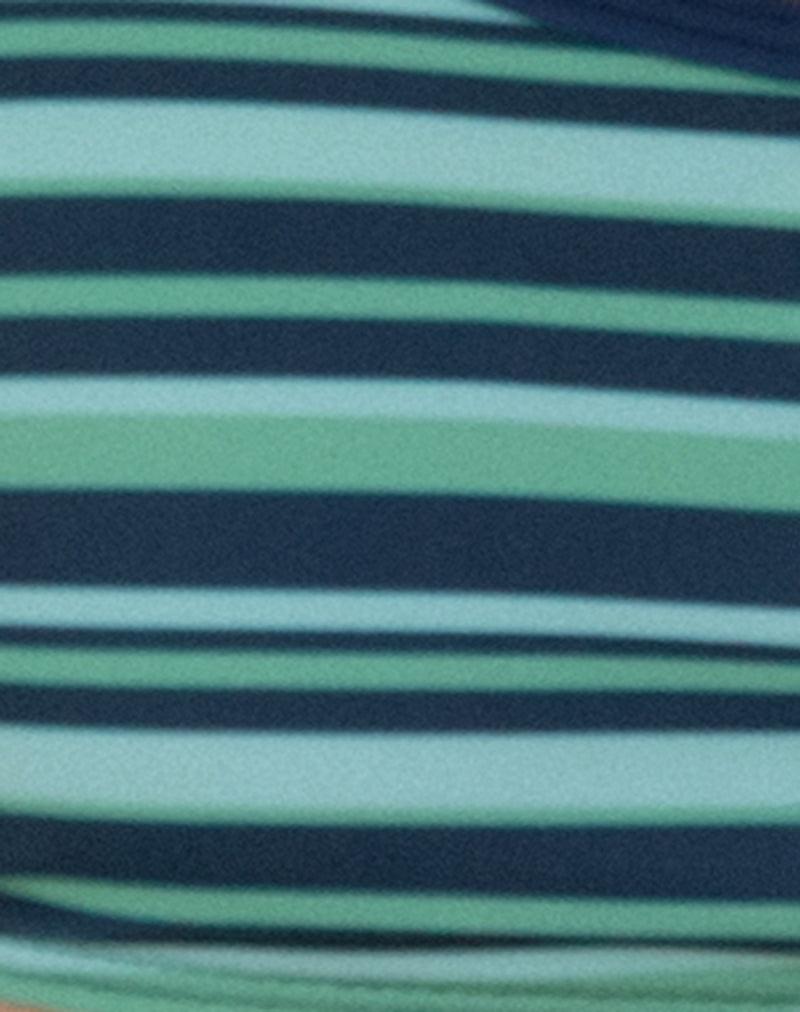 Farida Bikini Bottom in Irregular Stripe Green Female Product Image