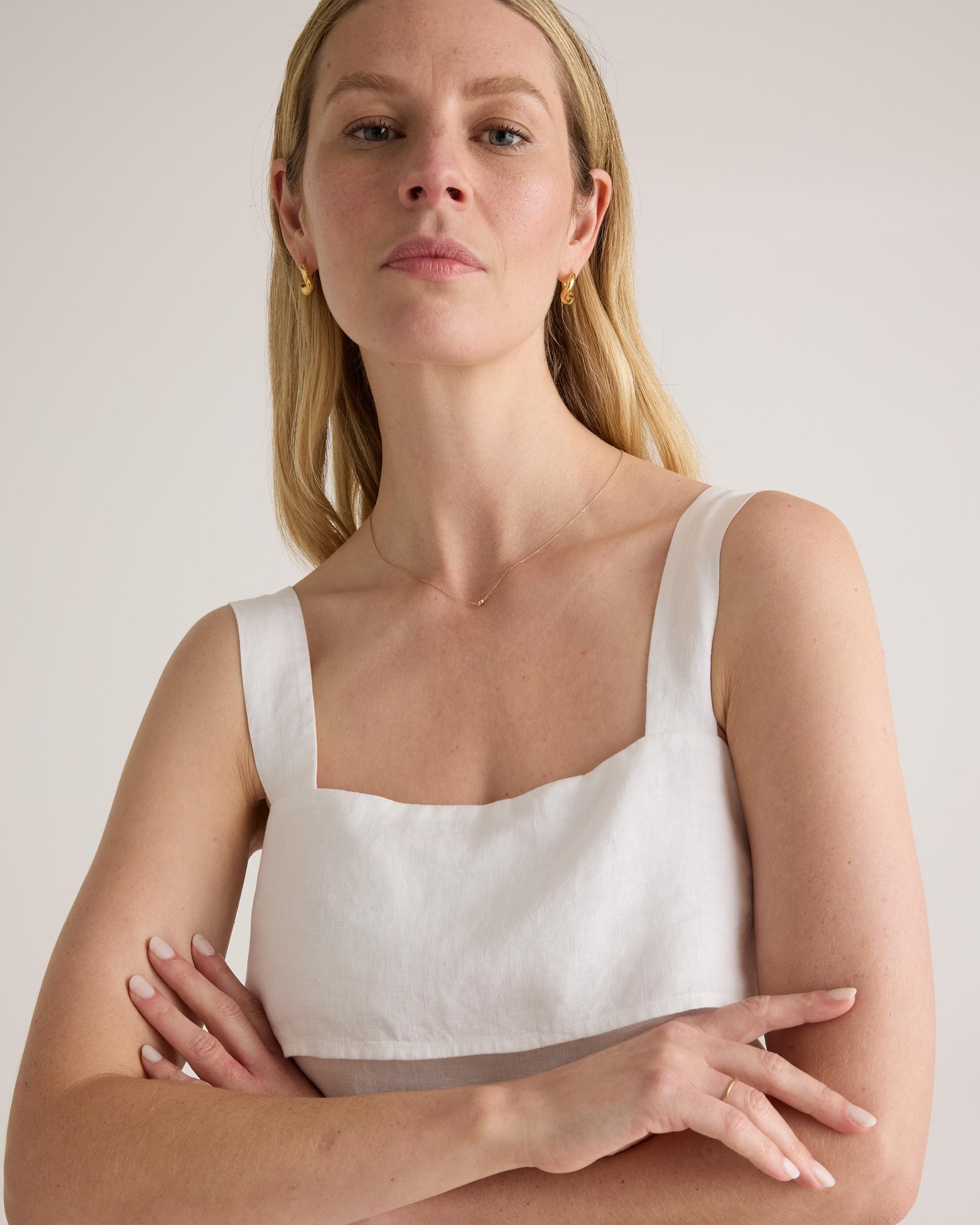 Quince | Women's 100% European Linen Square Neck Tank Top Product Image