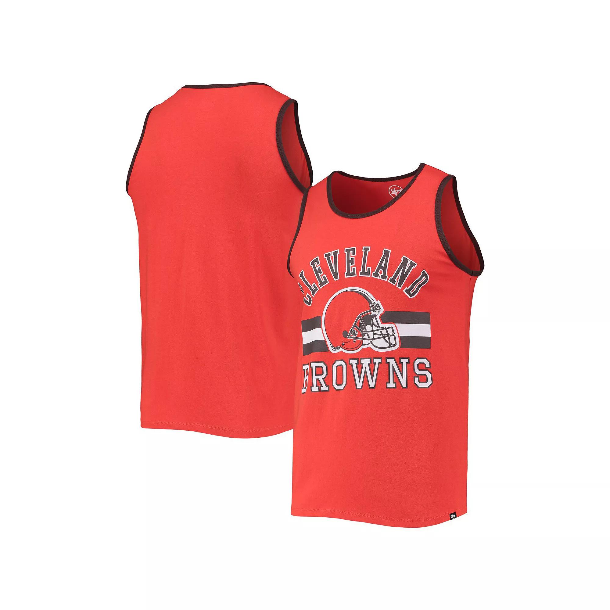 Men's '47 Orange Cleveland Browns Edge Super Rival Tank Top,  Product Image