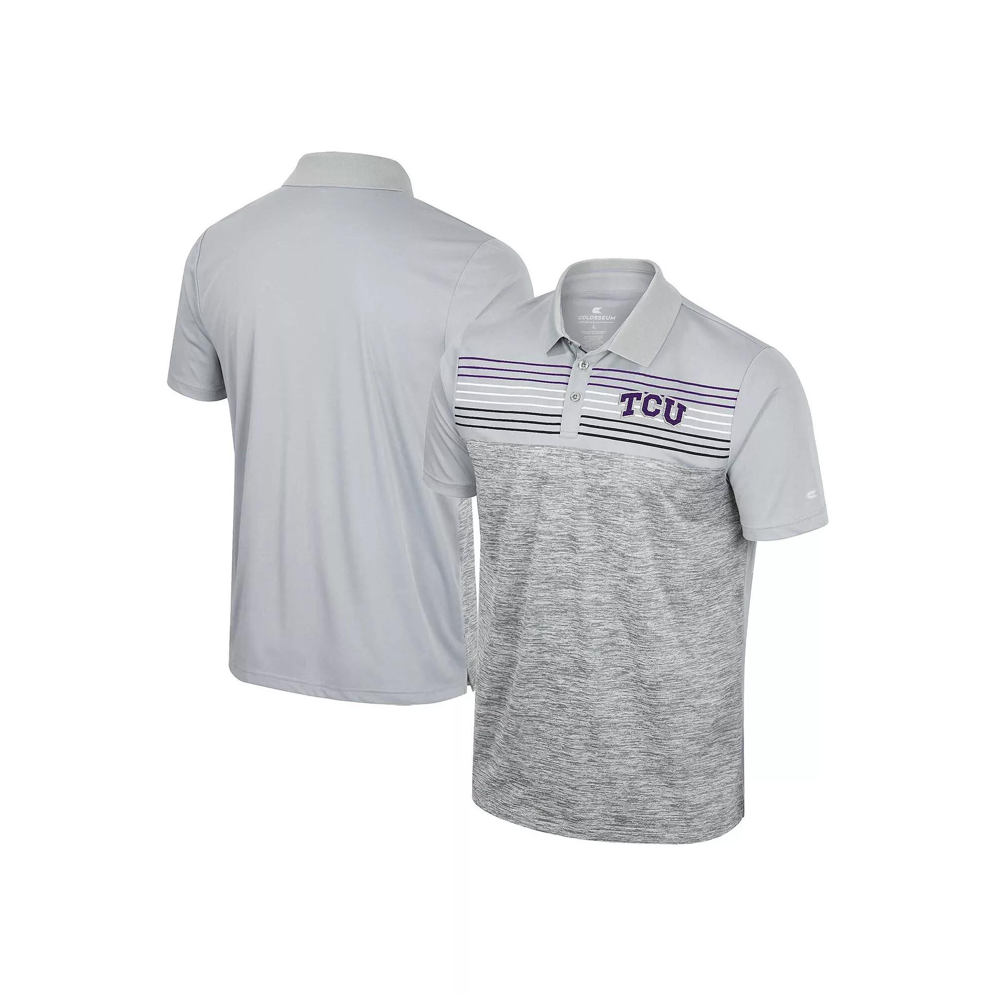 Men's Colosseum Gray TCU Horned Frogs Cybernetic Polo, Size: 2XL, Grey Product Image