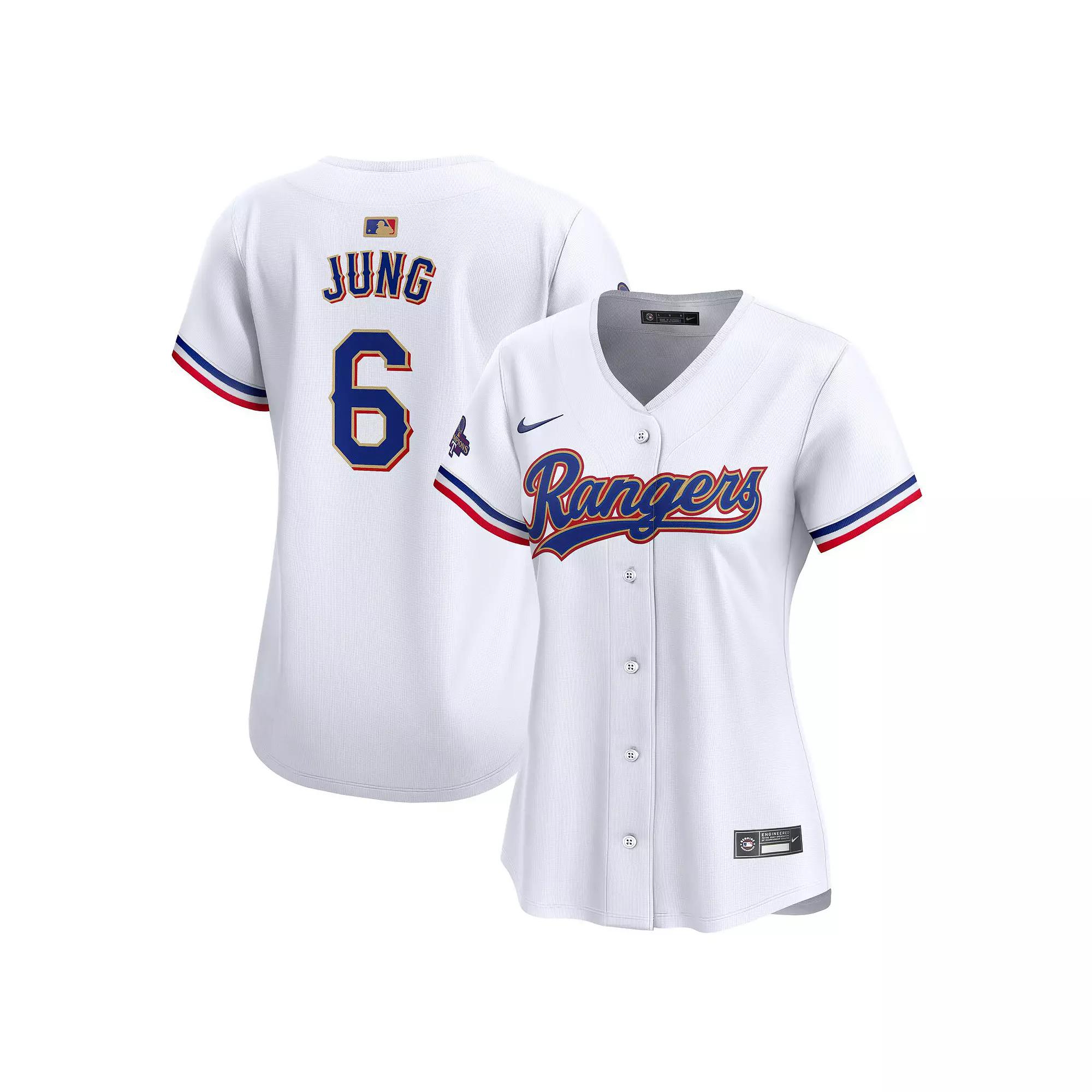 Women's Nike Josh Jung White Texas Rangers 2024 Gold Collection Limited Player Jersey, Size: XL Product Image