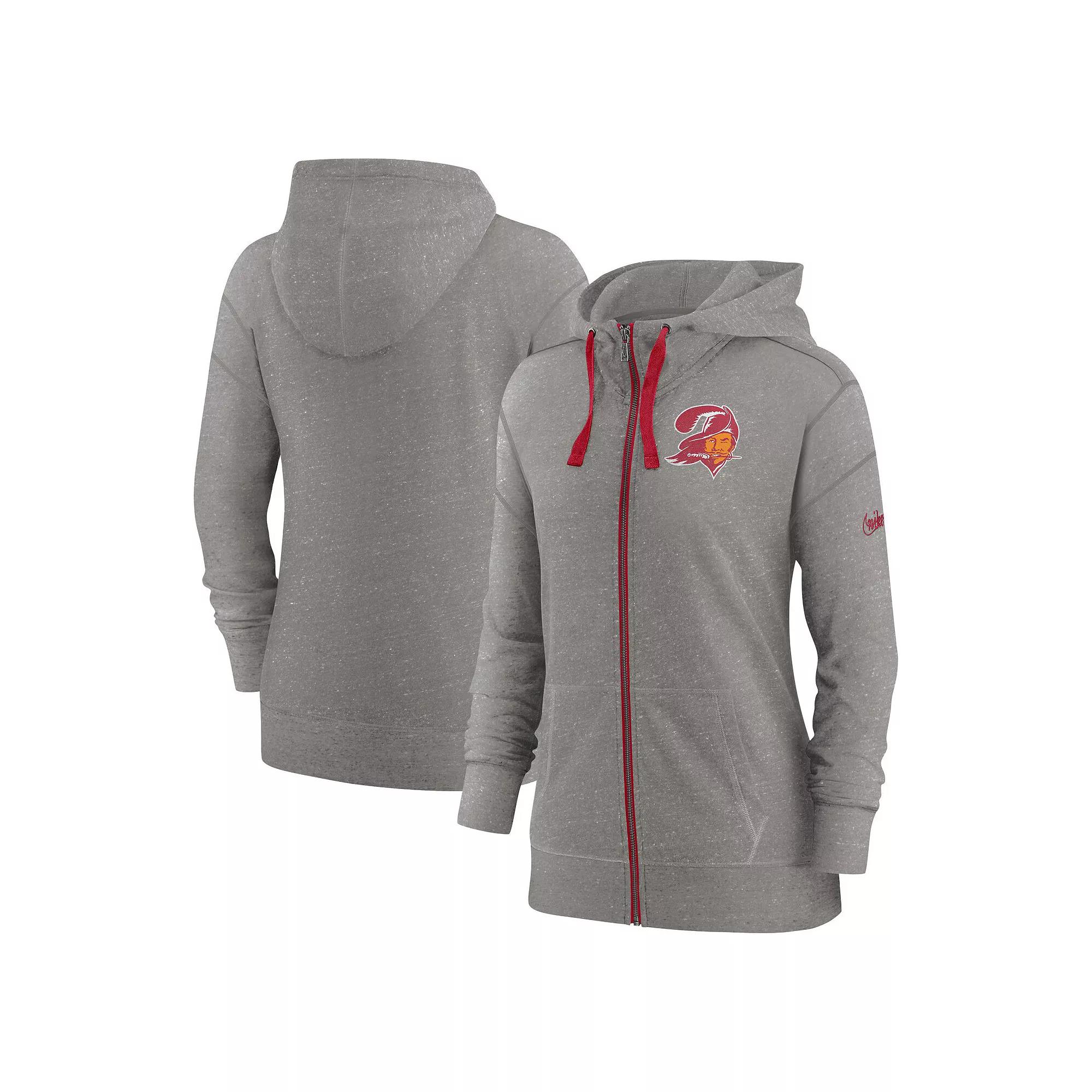 Women's Nike Heather Charcoal Tampa Bay Buccaneers Gym Vintage Full-Zip Hoodie,  Product Image