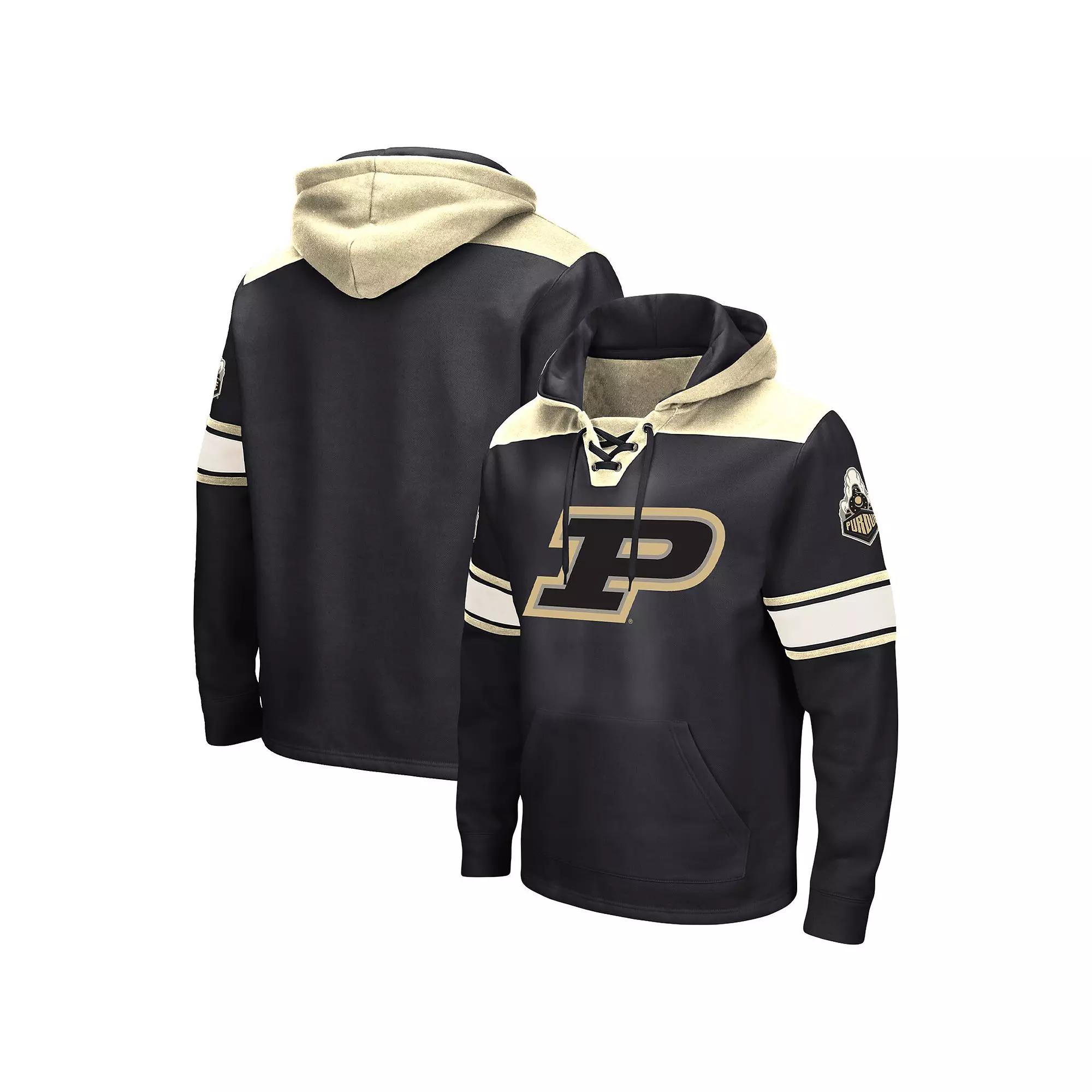 Men's Colosseum Black Purdue Boilermakers Big & Tall Hockey Lace-Up Pullover Hoodie,  Product Image