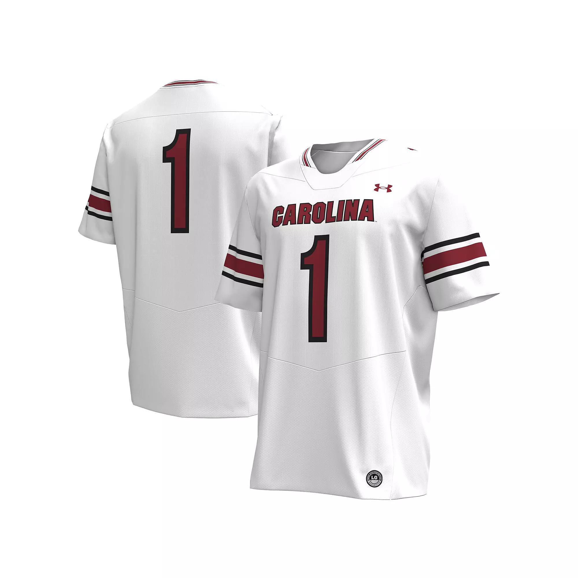 Men's Under Armour #1 White South Carolina Gamecocks Replica Football Jersey,  Product Image