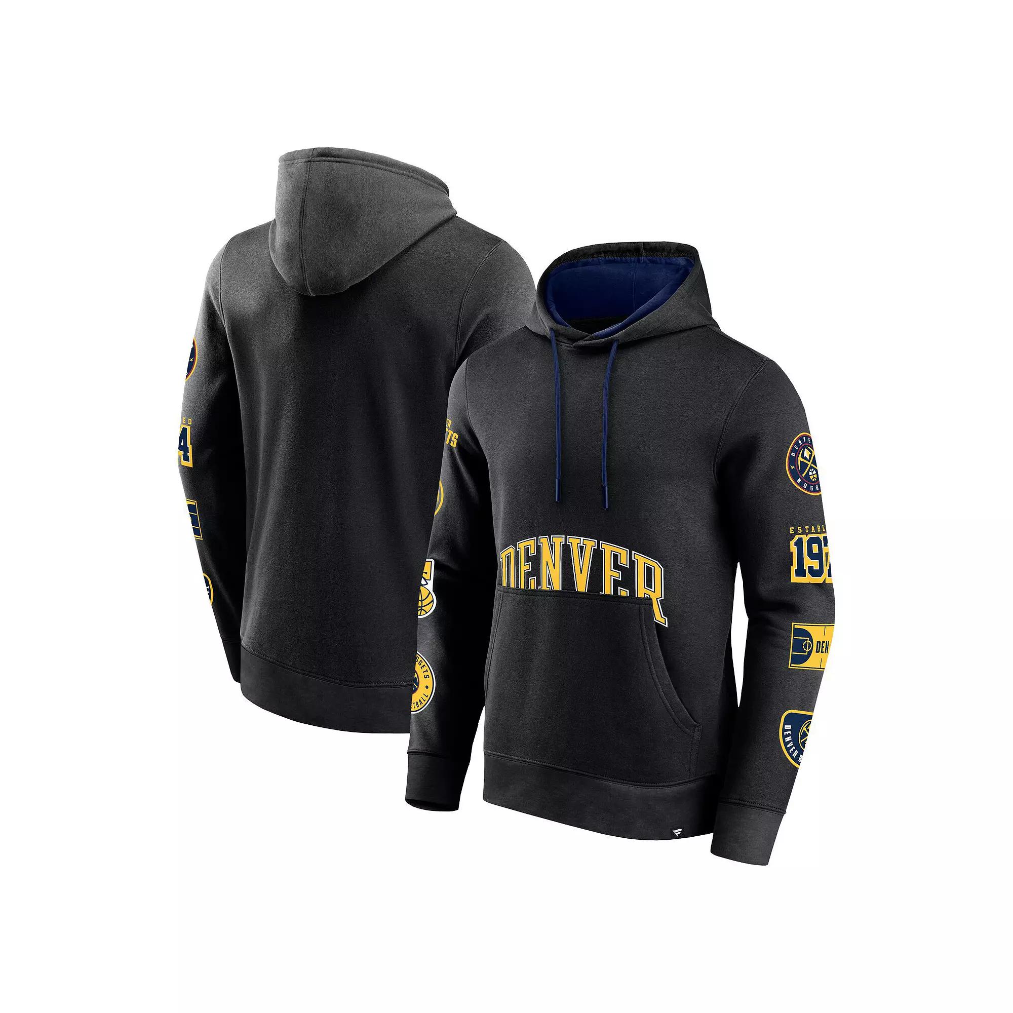 Men's Fanatics Black Denver Nuggets Home Court Pullover Hoodie, Size: Small, Nug Black Product Image