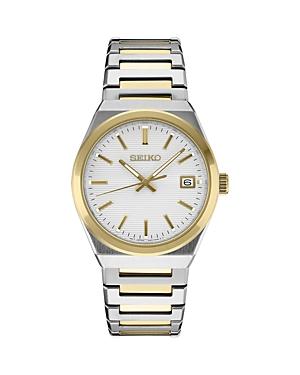 Seiko Mens Essential Two Tone Stainless Steel Gray Dial Watch - SUR356 Silver Gold Product Image