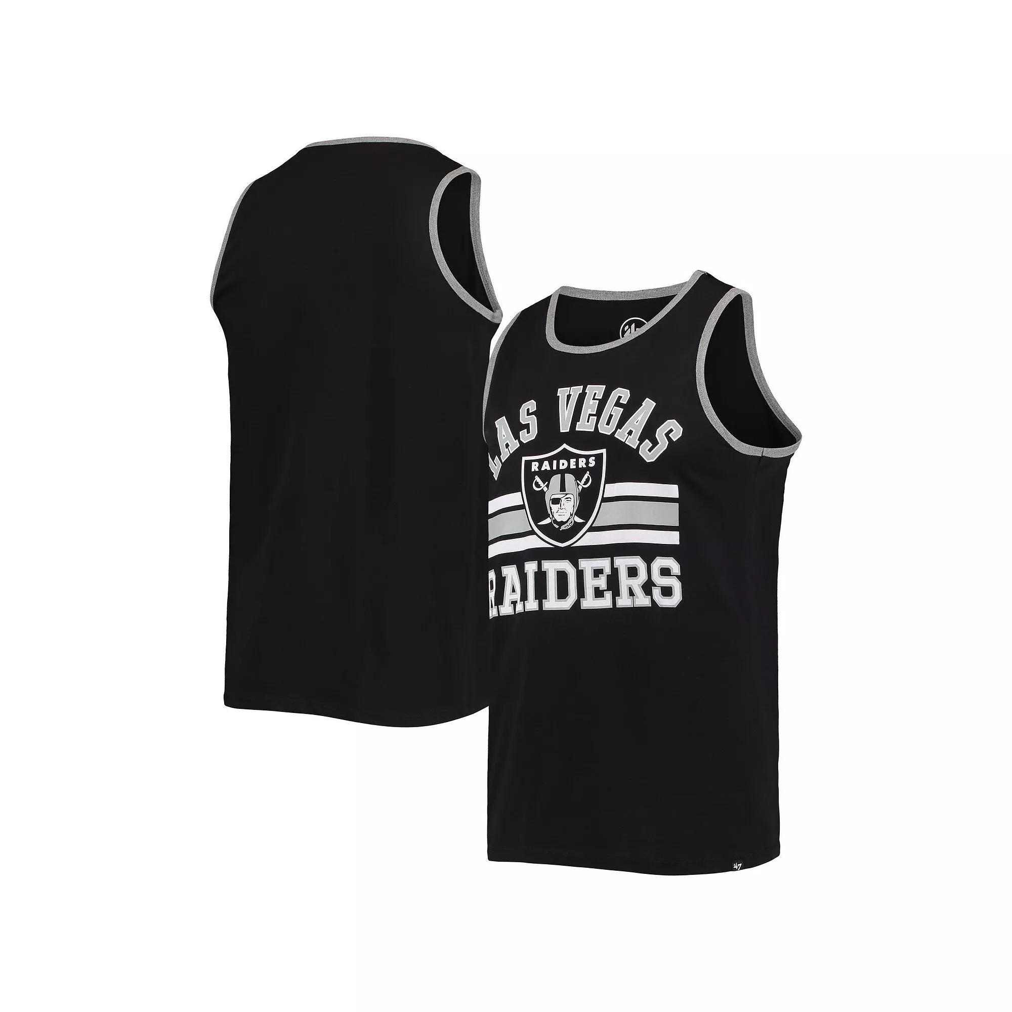 Men's '47 Black Las Vegas Raiders Edge Super Rival Tank Top,  Product Image