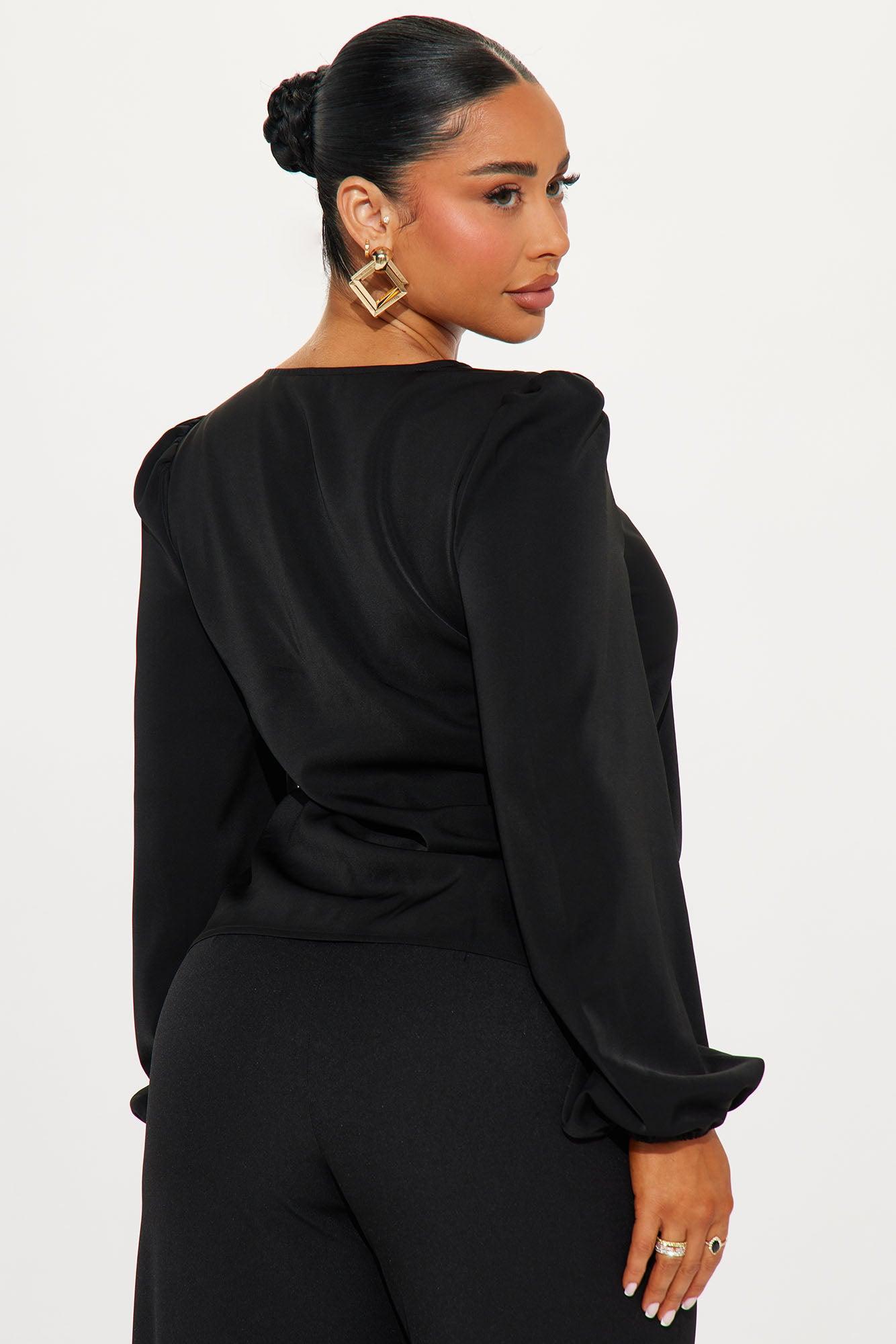 Simply Elegant Blouse Top - Black Product Image