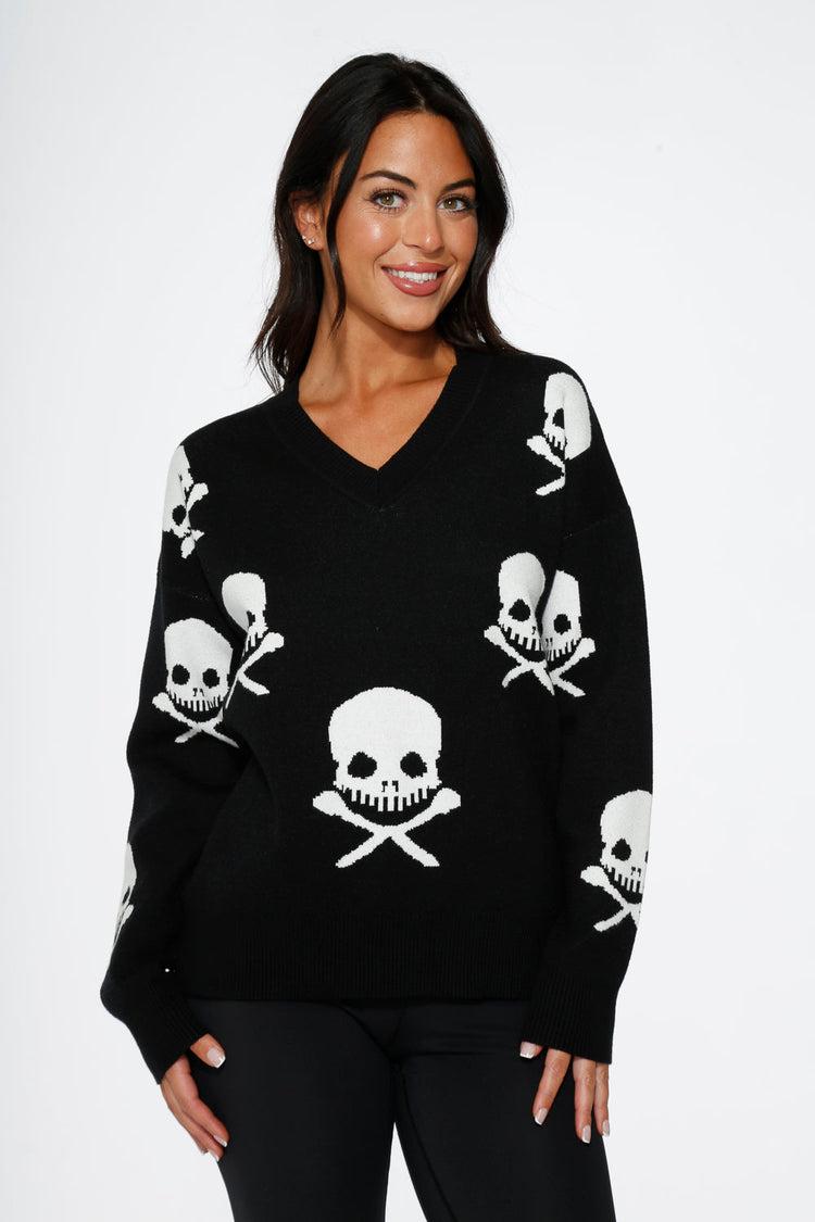 Black Skulls Sweater Product Image