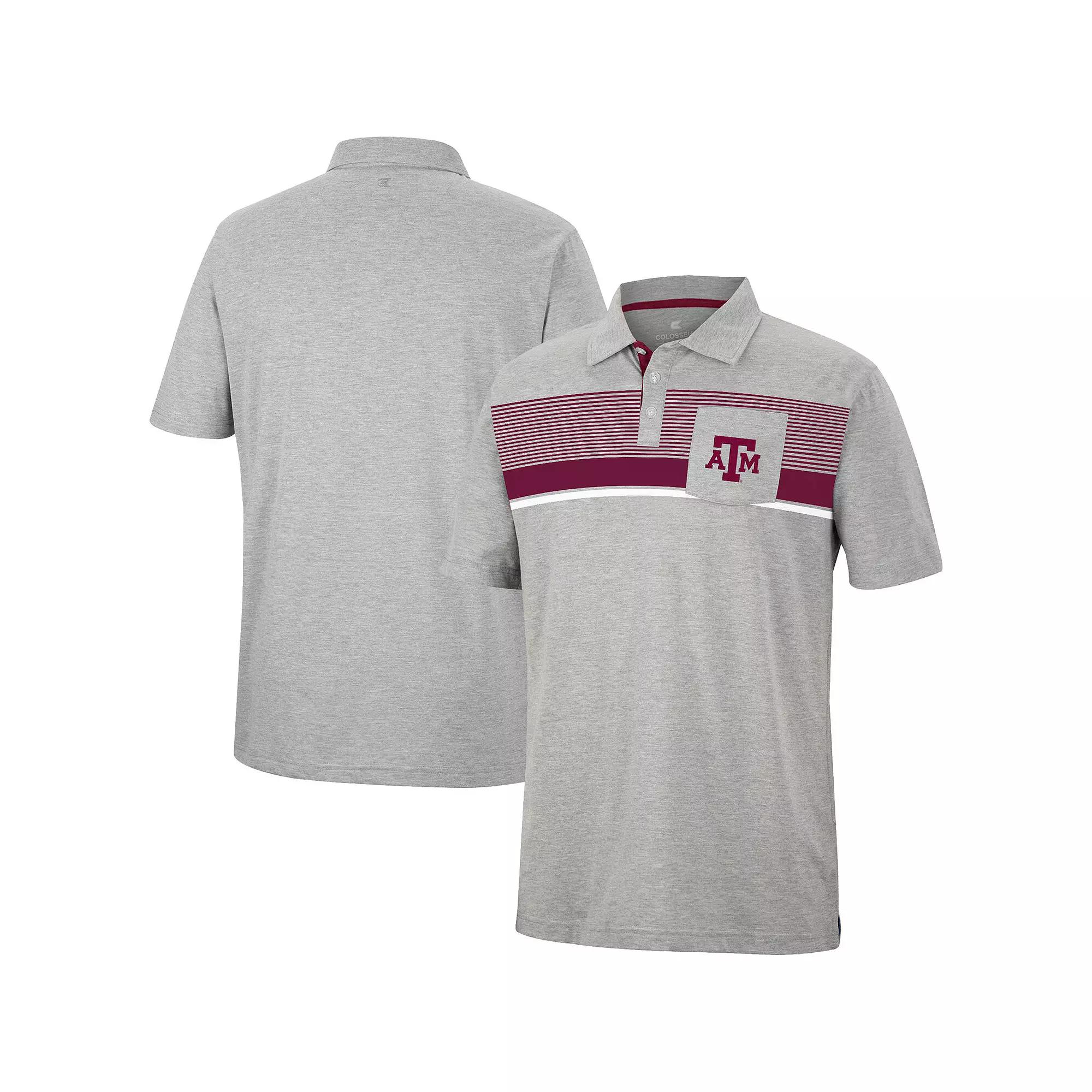 Men's Colosseum Heathered Gray Texas A&M Aggies Golfer Pocket Polo, Size: 2XL, Grey Product Image