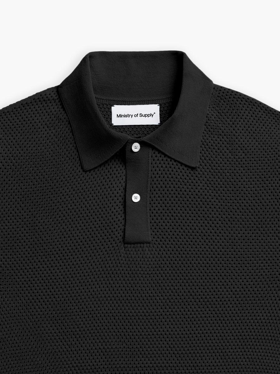 Men's Labs 3D Print-Knit Air Polo - Black Product Image