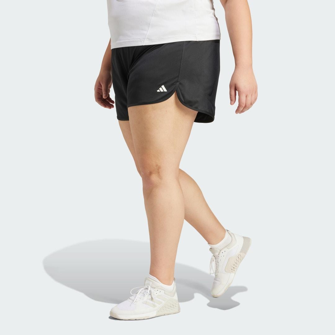 adidas Pacer Essentials Knit High-Rise Shorts (Plus Size) Black 2X Womens Product Image