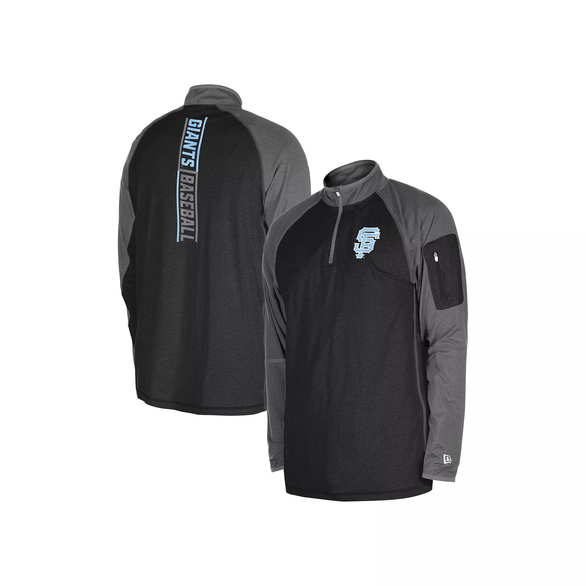 Men's New Era Navy Boston Red Sox Father's Day Raglan Quarter-Zip Top,  Product Image