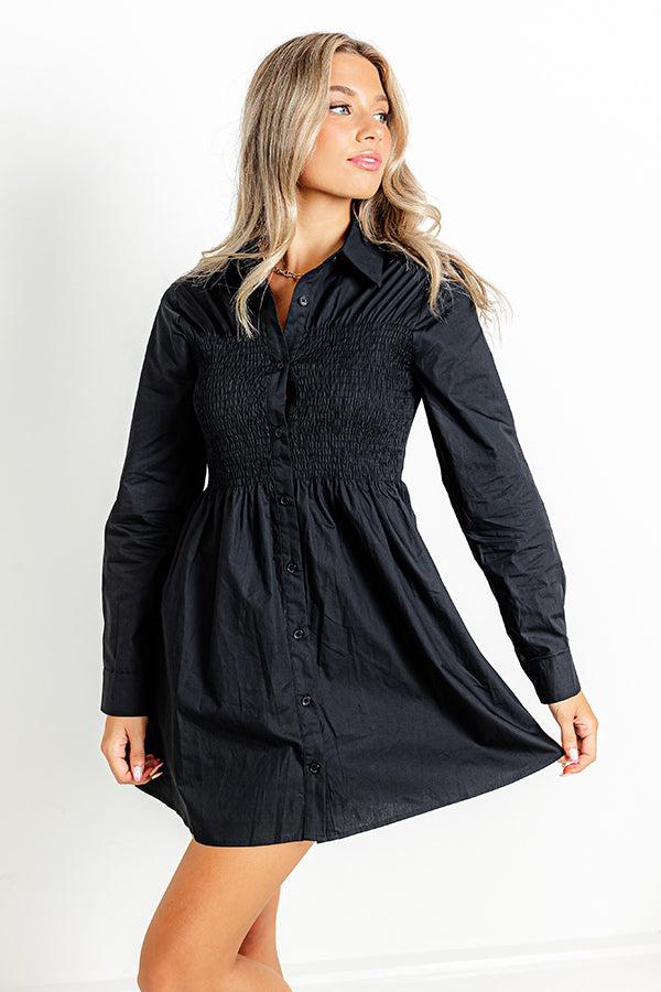 Posh Mindset Smocked Mini Dress In Black Product Image