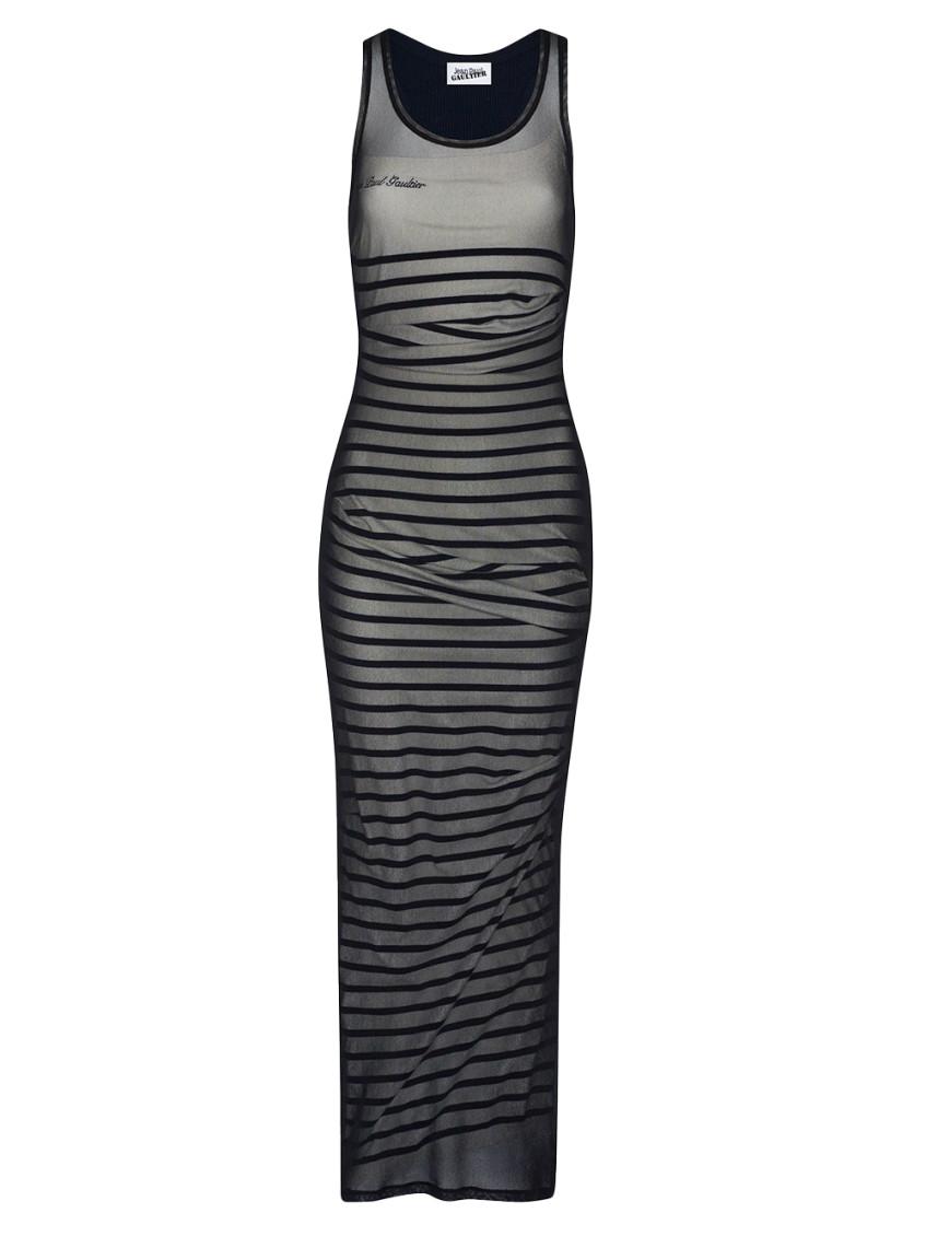 Black & Navy 'The Bi-Material Marinière' Maxi Dress Product Image