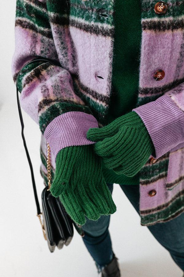 Snowy Afternoon Gloves in Green Product Image