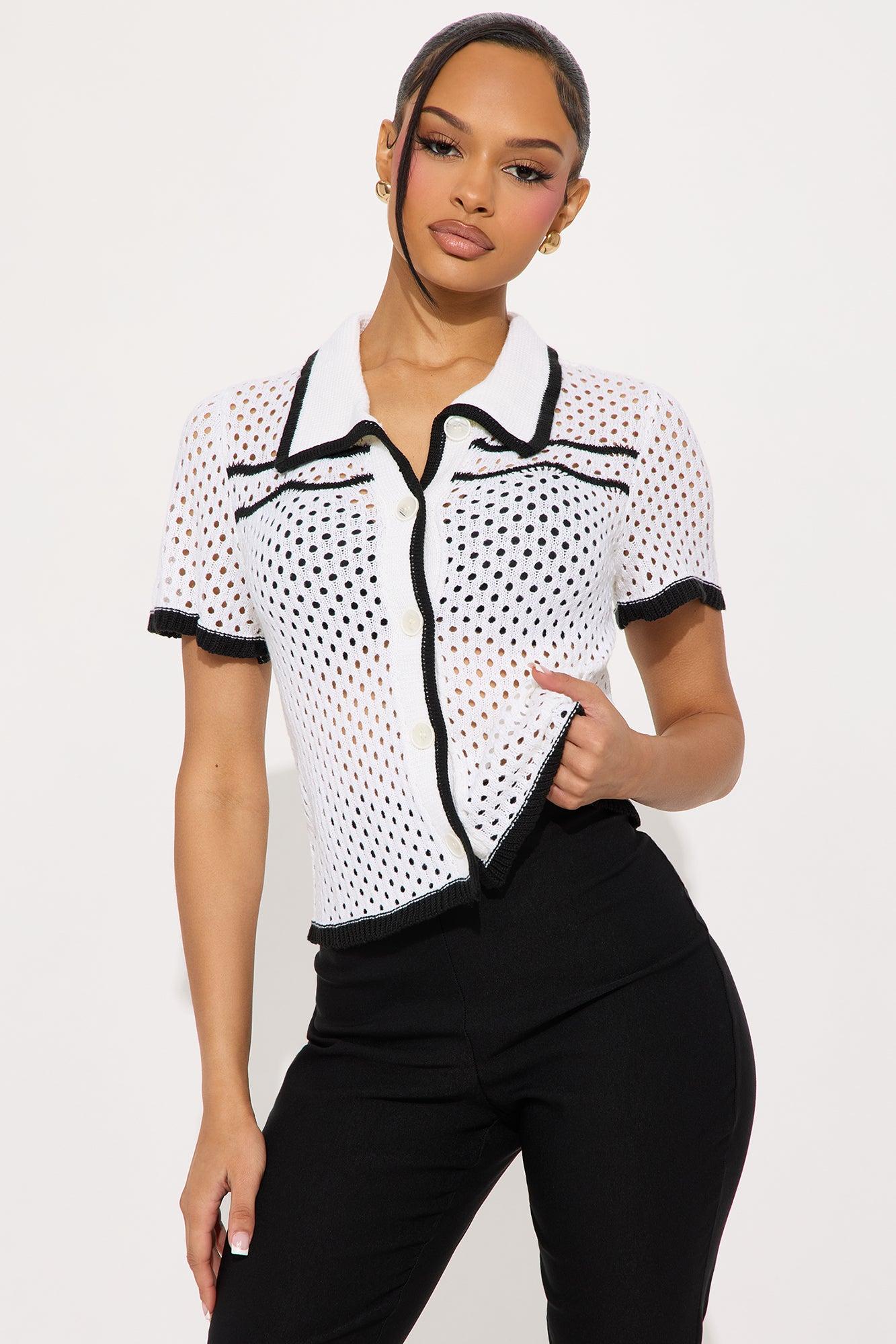 Kimana Crochet Shirt - Ivory/combo Product Image