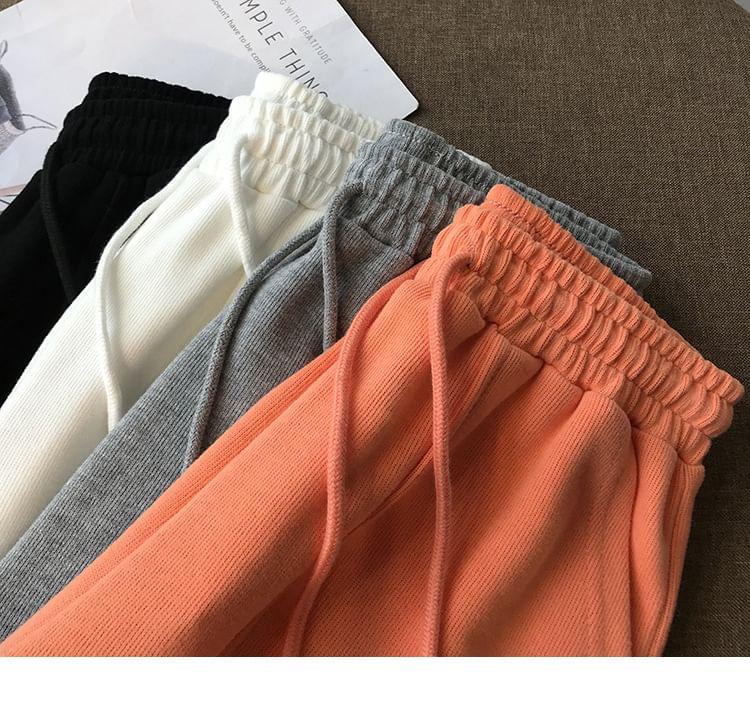 Drawstring Waist Plain Shorts Product Image