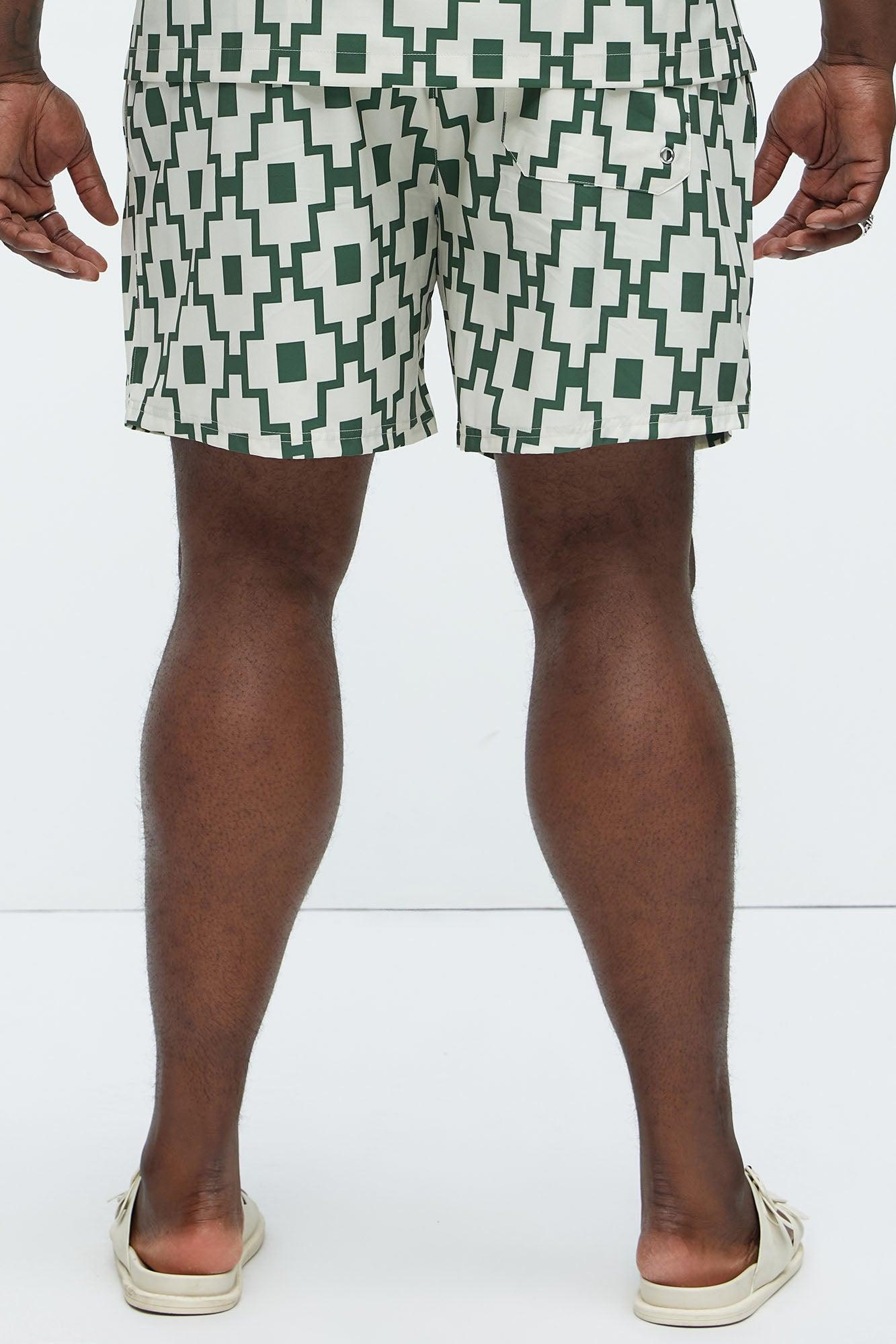 Mosaic Printed Swim Trunk Mid - Cream/combo Product Image