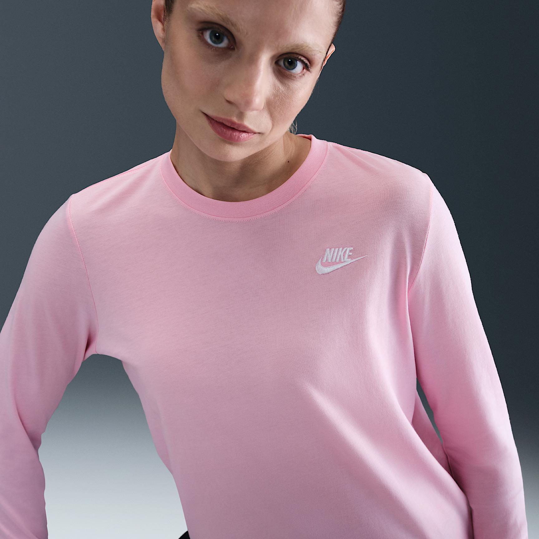 Womens Nike Sportswear Club Long-Sleeve T-Shirt | HF0780-100 Product Image