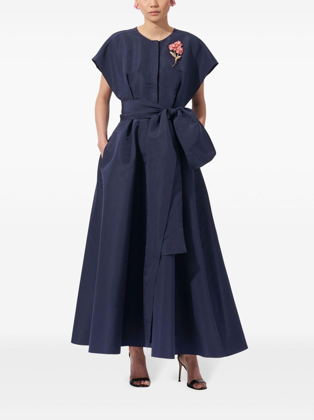 sash-belt silk maxi dress Product Image