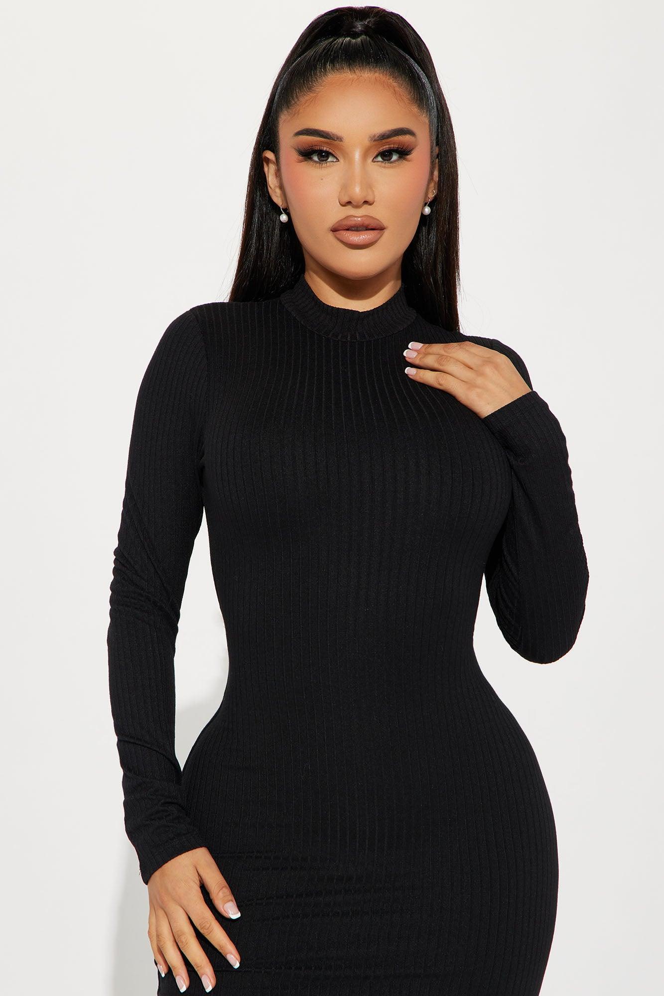Caroline Double Lined Midi Dress - Black Product Image