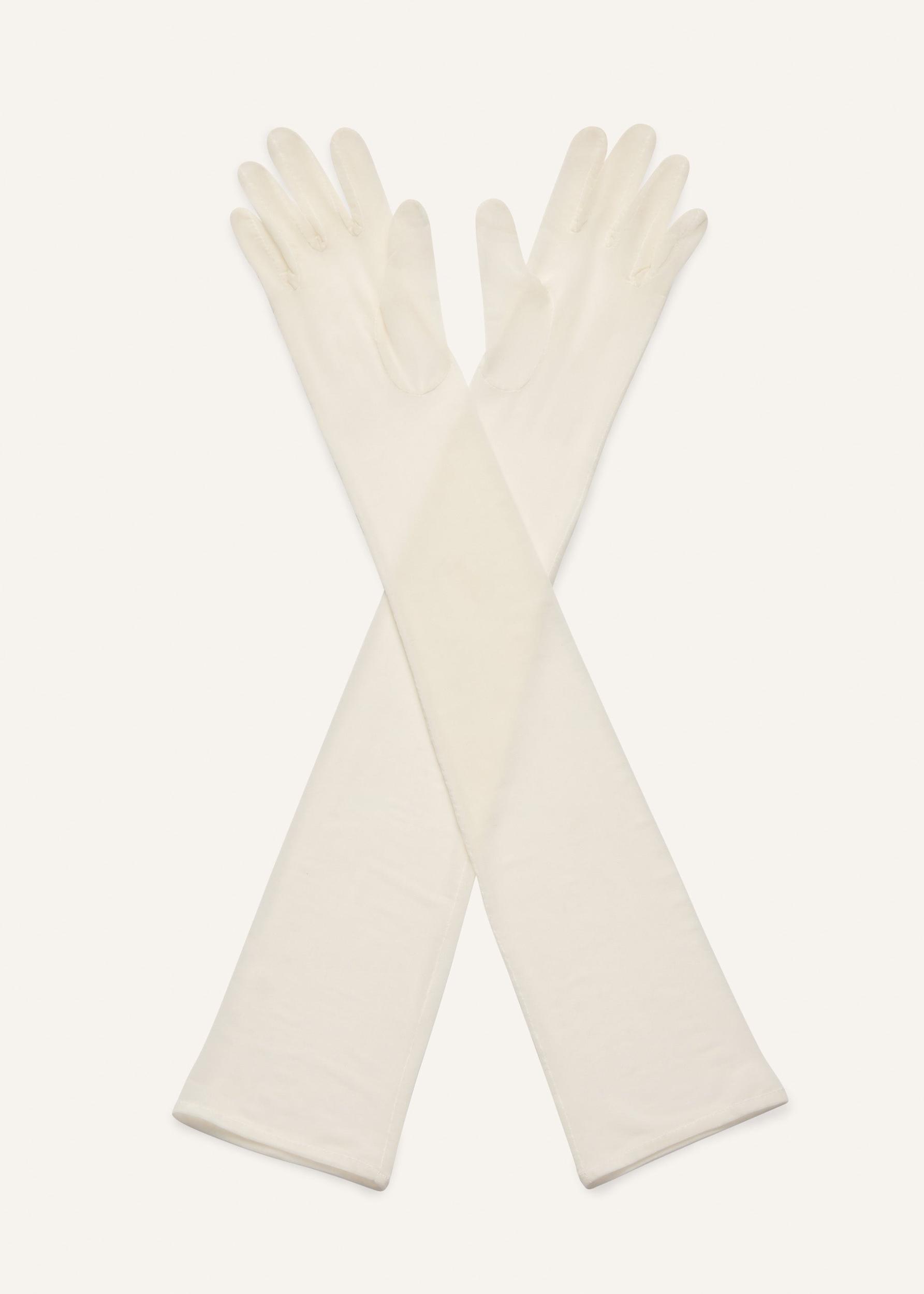 Mesh gloves in white Product Image