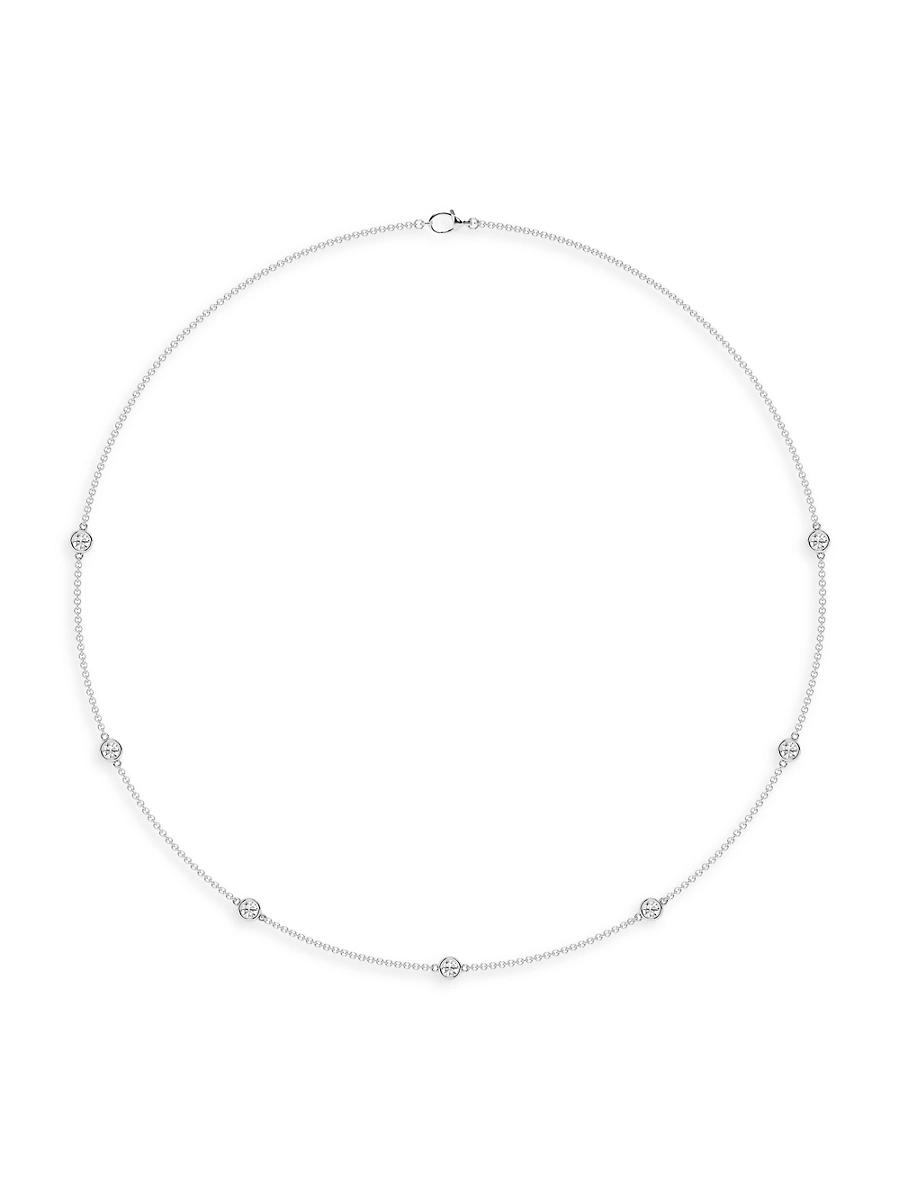 Womens 14K White Gold & 7-Diamond Station Necklace/0.70-2.10 TCW Product Image