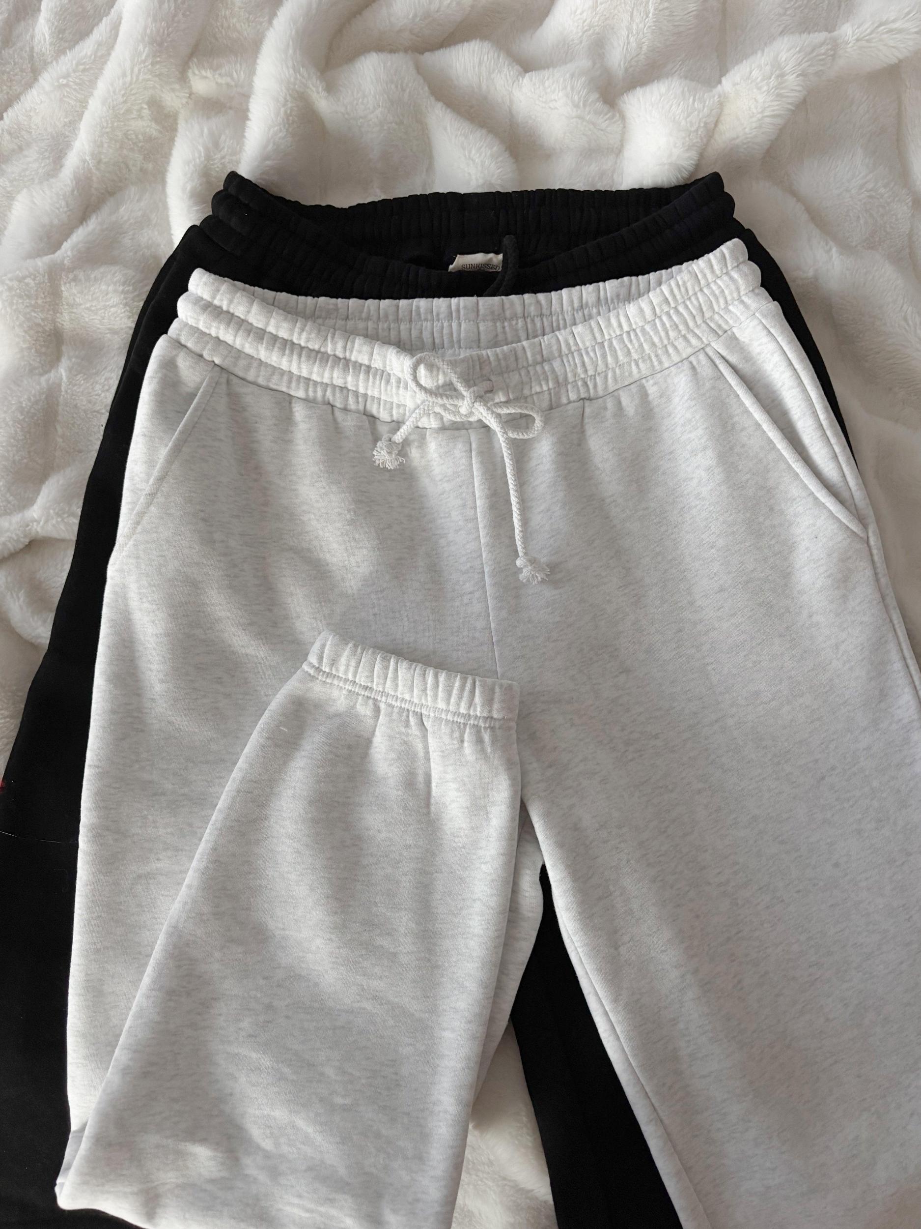 Pearl Grey Basic Blank Jogger Sweatpants Product Image