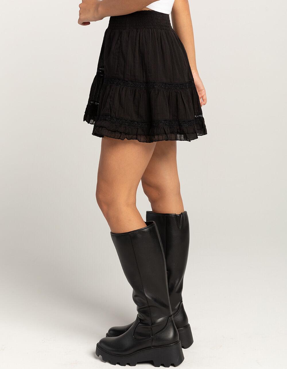 FULL TILT Tiered Womens Mini Skirt - WHITE Product Image