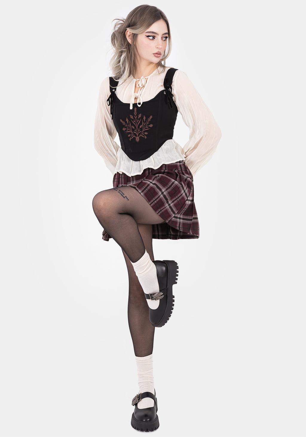 Villain Textured Tie Front Peplum Blouse - White Product Image