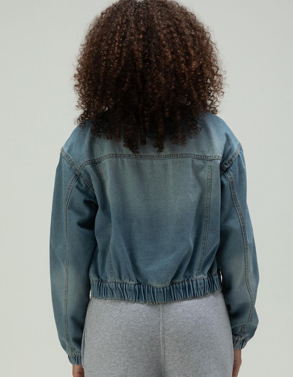 CI SONO Funnel Neck Womens Denim Jacket - MEDIUM WASH Product Image