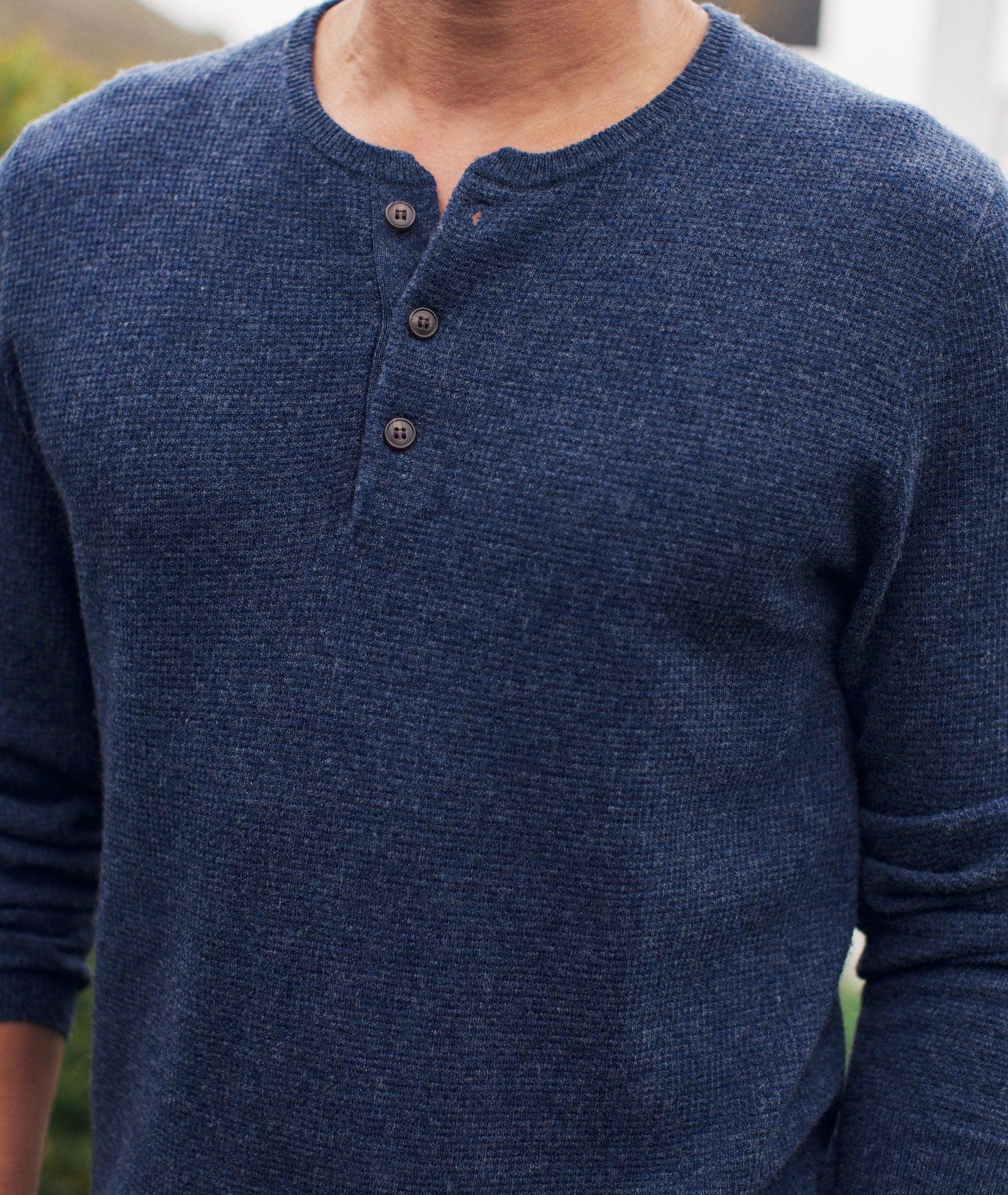Merino Blend Sweater Henley Product Image