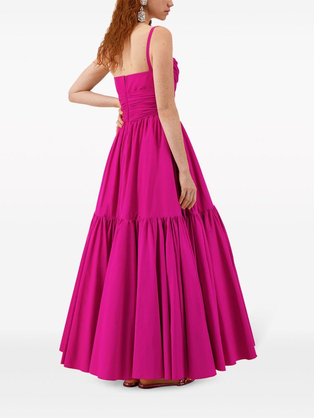 gathered-detail flared maxi dress Product Image
